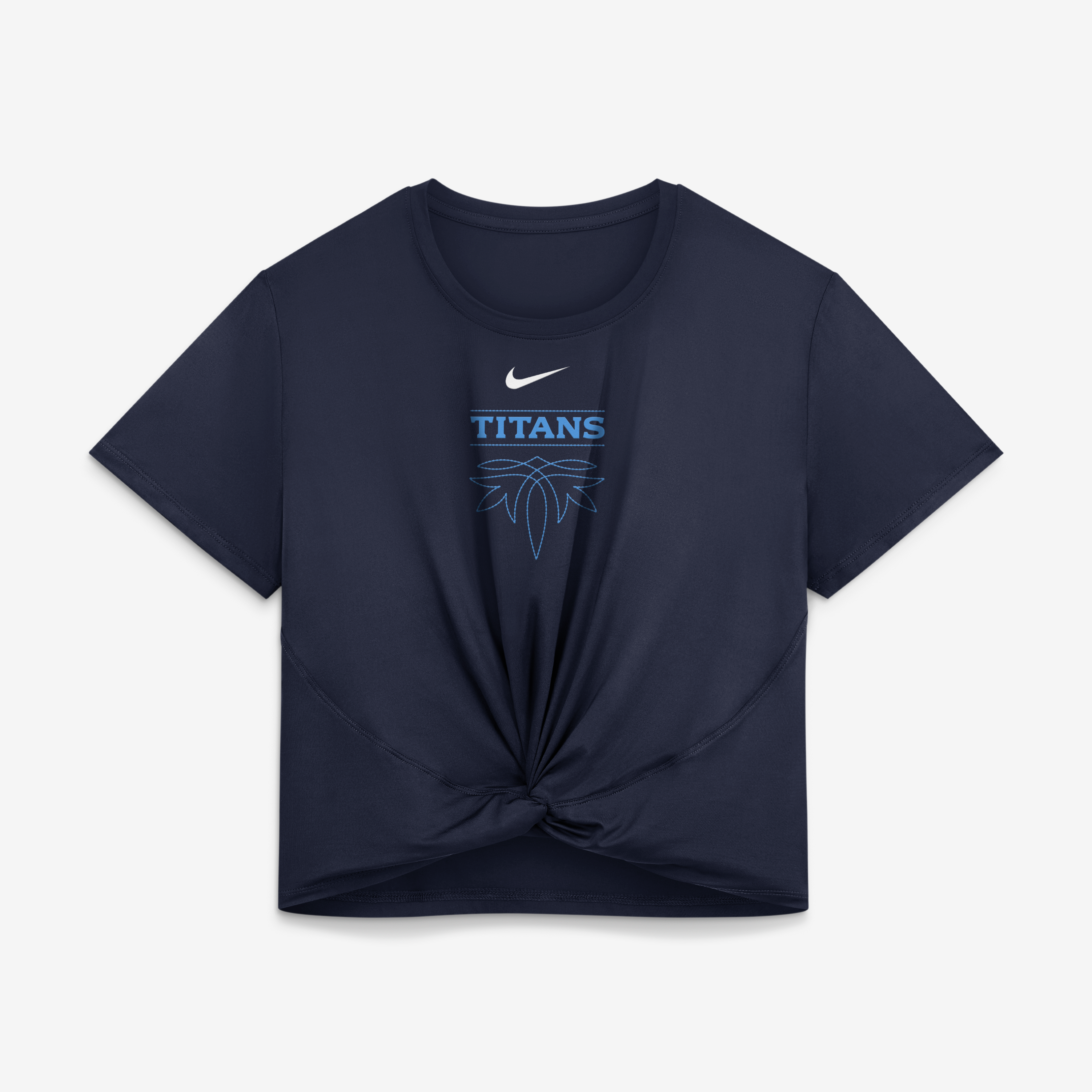 Women's Nike  Navy Tennessee Titans 2026 Rivalries Collection Classic Twist Cropped T-Shirt