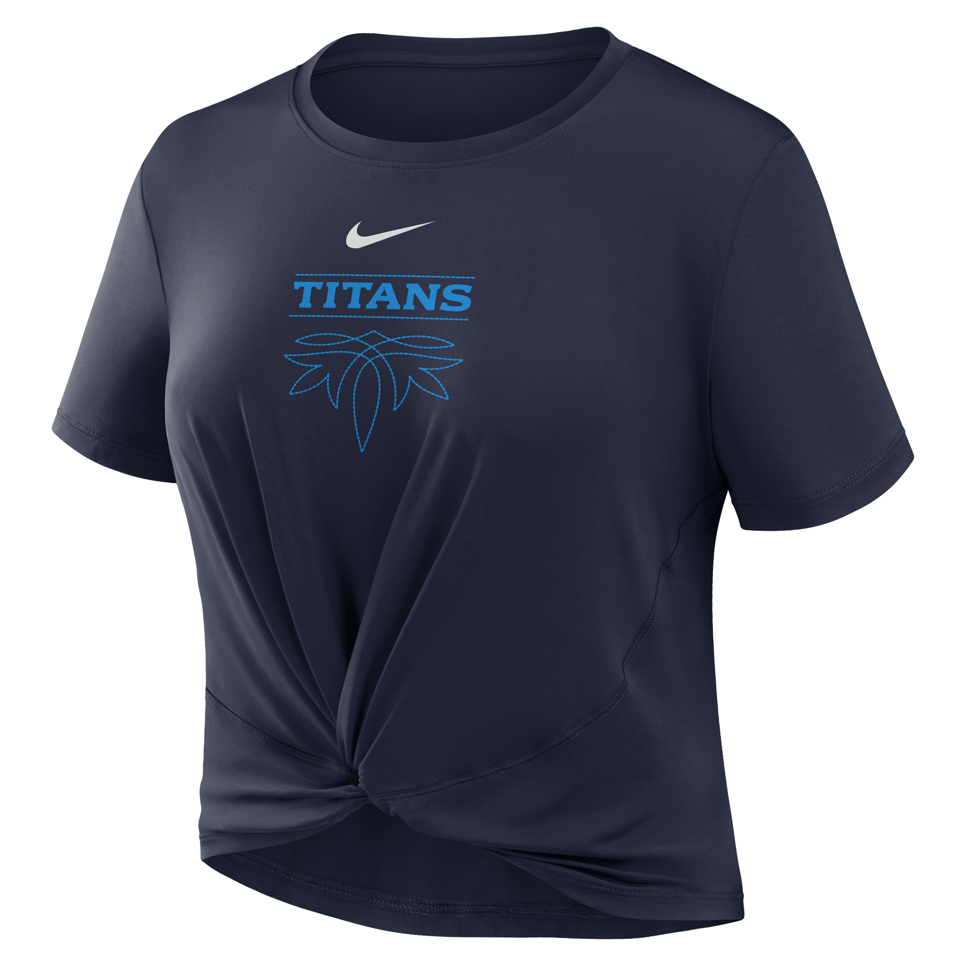 Women's Nike  Navy Tennessee Titans 2026 Rivalries Collection Classic Twist Cropped T-Shirt