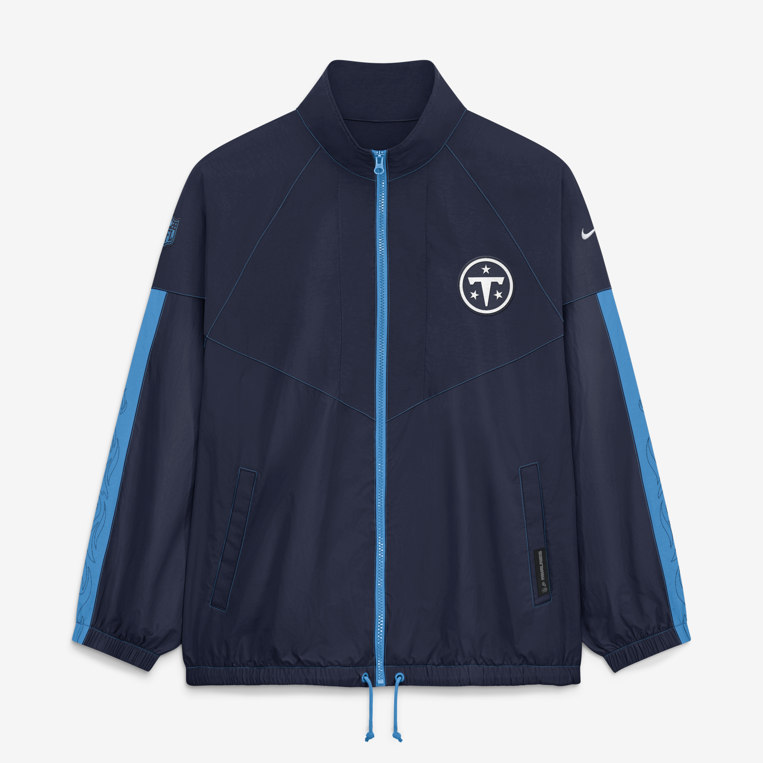Veste zippée oversize Nike pour femme, collection Tennessee Titans 2026 Rivalries, bleu marine