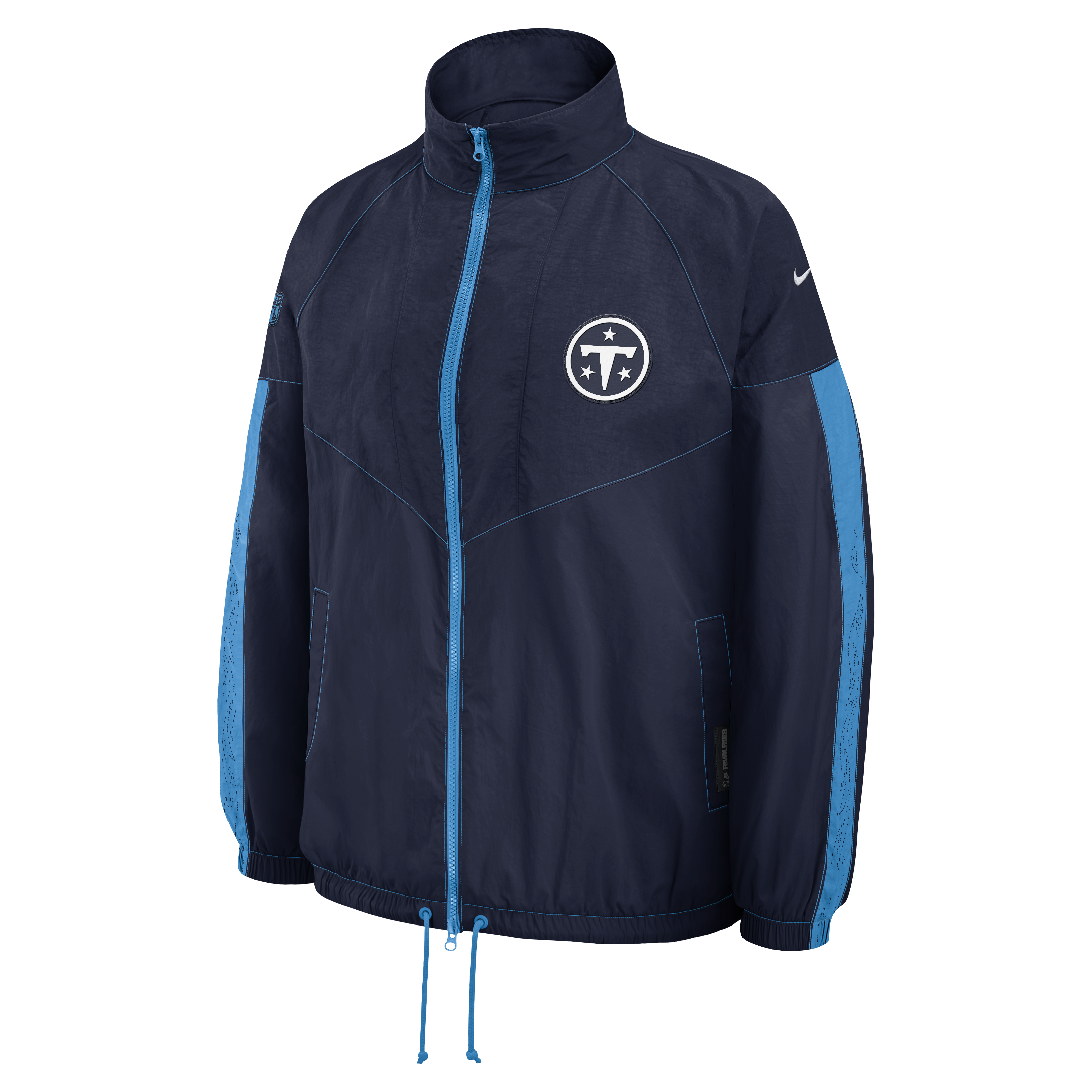 Veste zippée oversize Nike pour femme, collection Tennessee Titans 2026 Rivalries, bleu marine