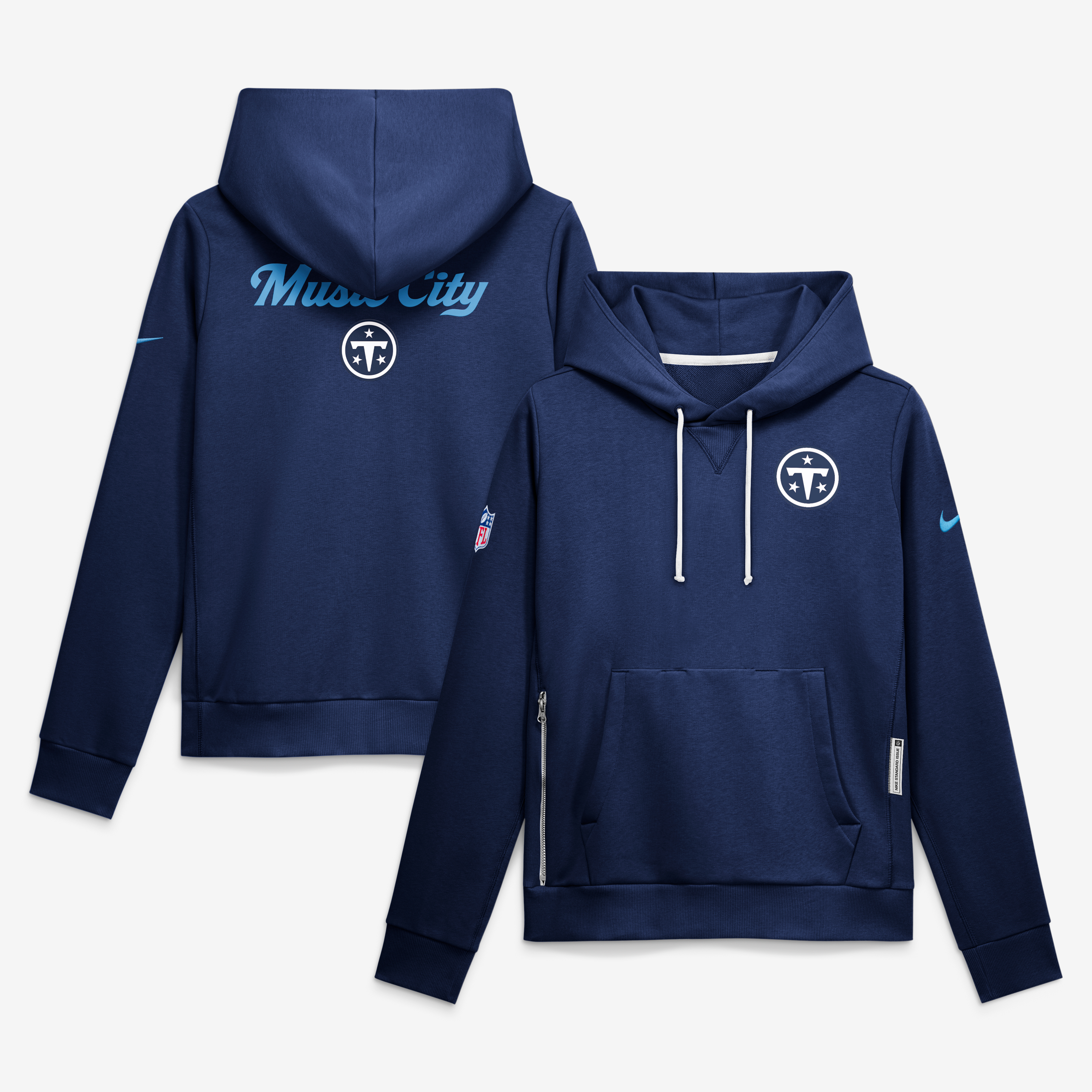 Women's Nike Navy Tennessee Titans 2026 Rivalries Collection Standard Issue Sideline Pullover Hoodie