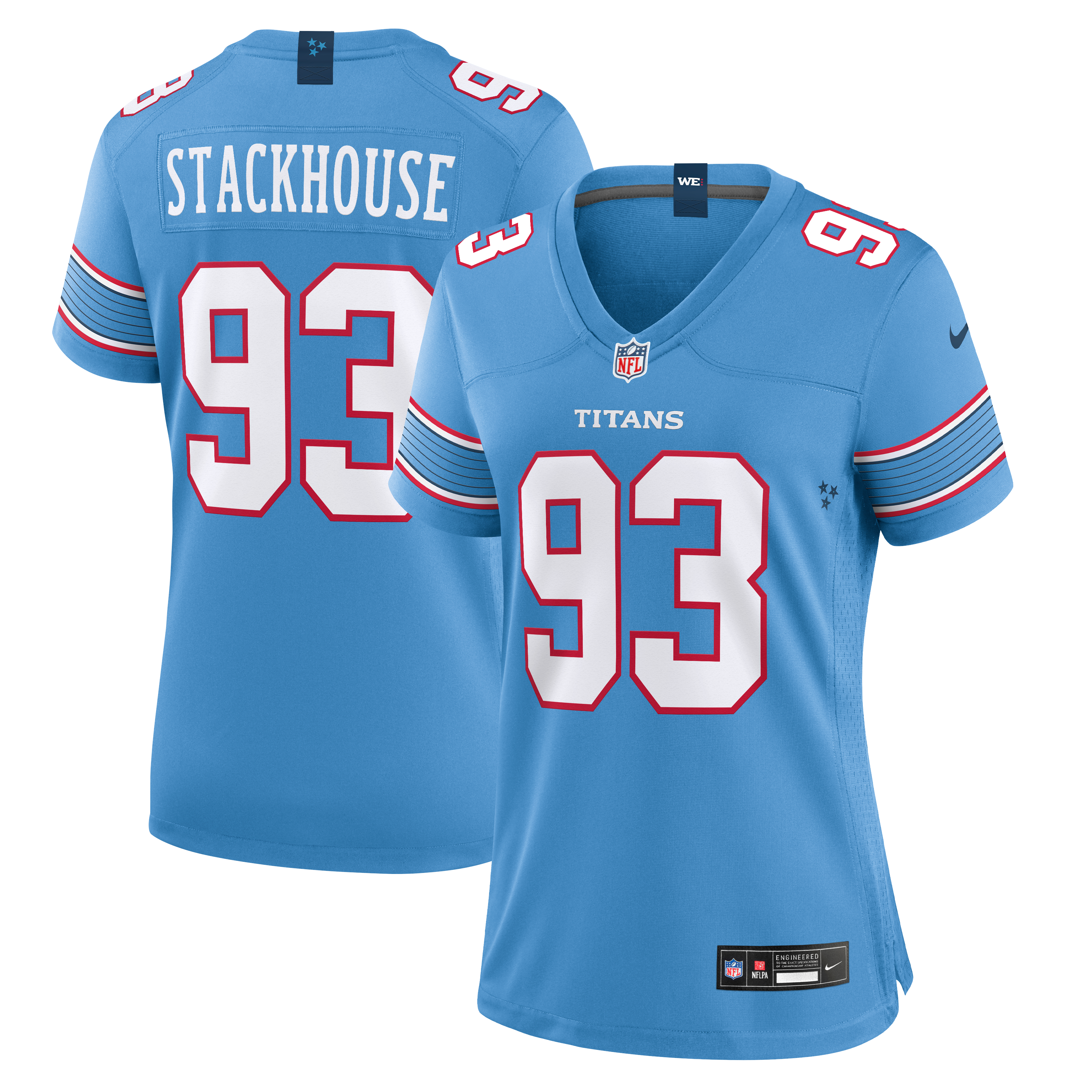Women's Nike Nazir Stackhouse Light Blue Tennessee Titans Team Game Jersey