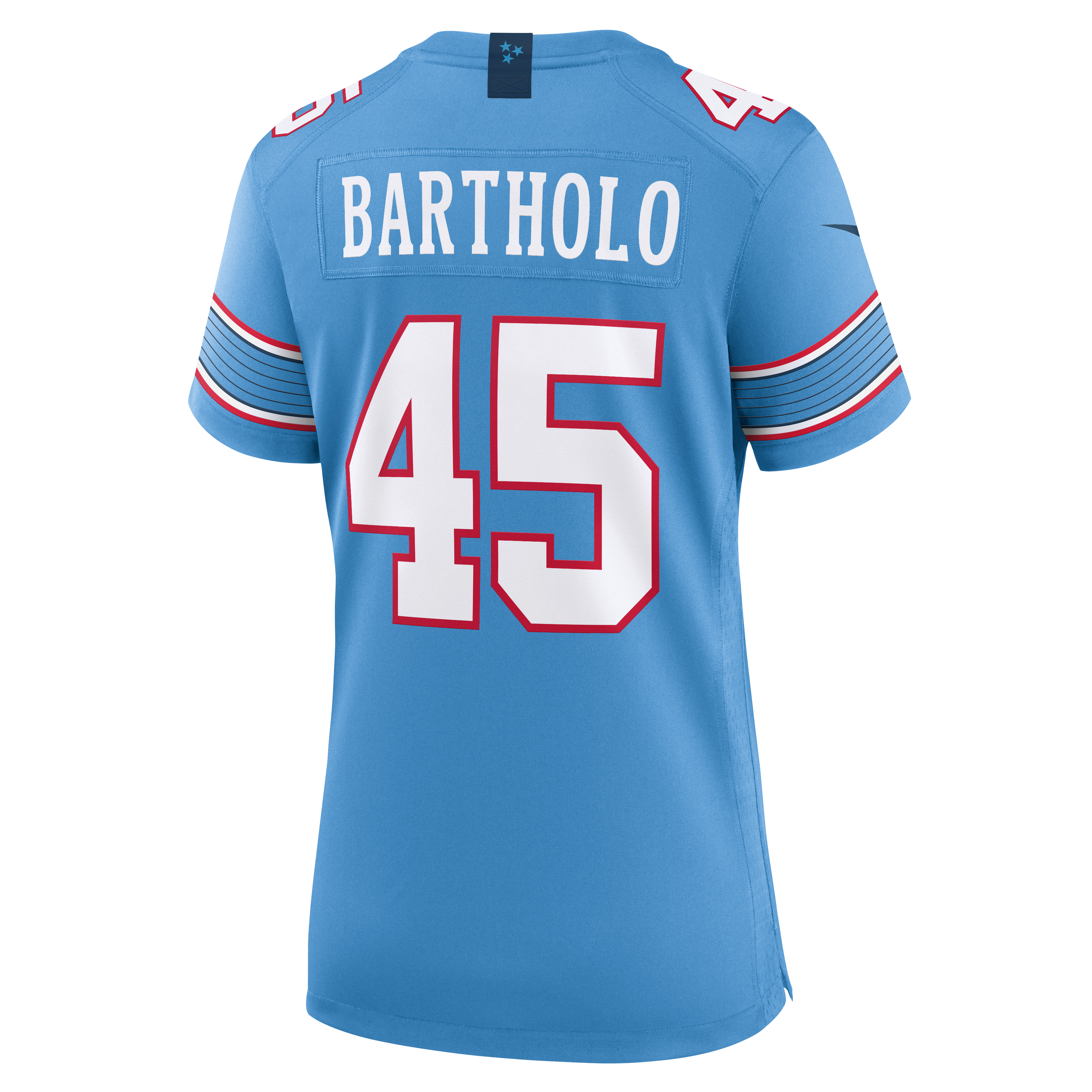 Maillot de match Nike Shemar Bartholomew bleu clair des Titans du Tennessee pour femmes