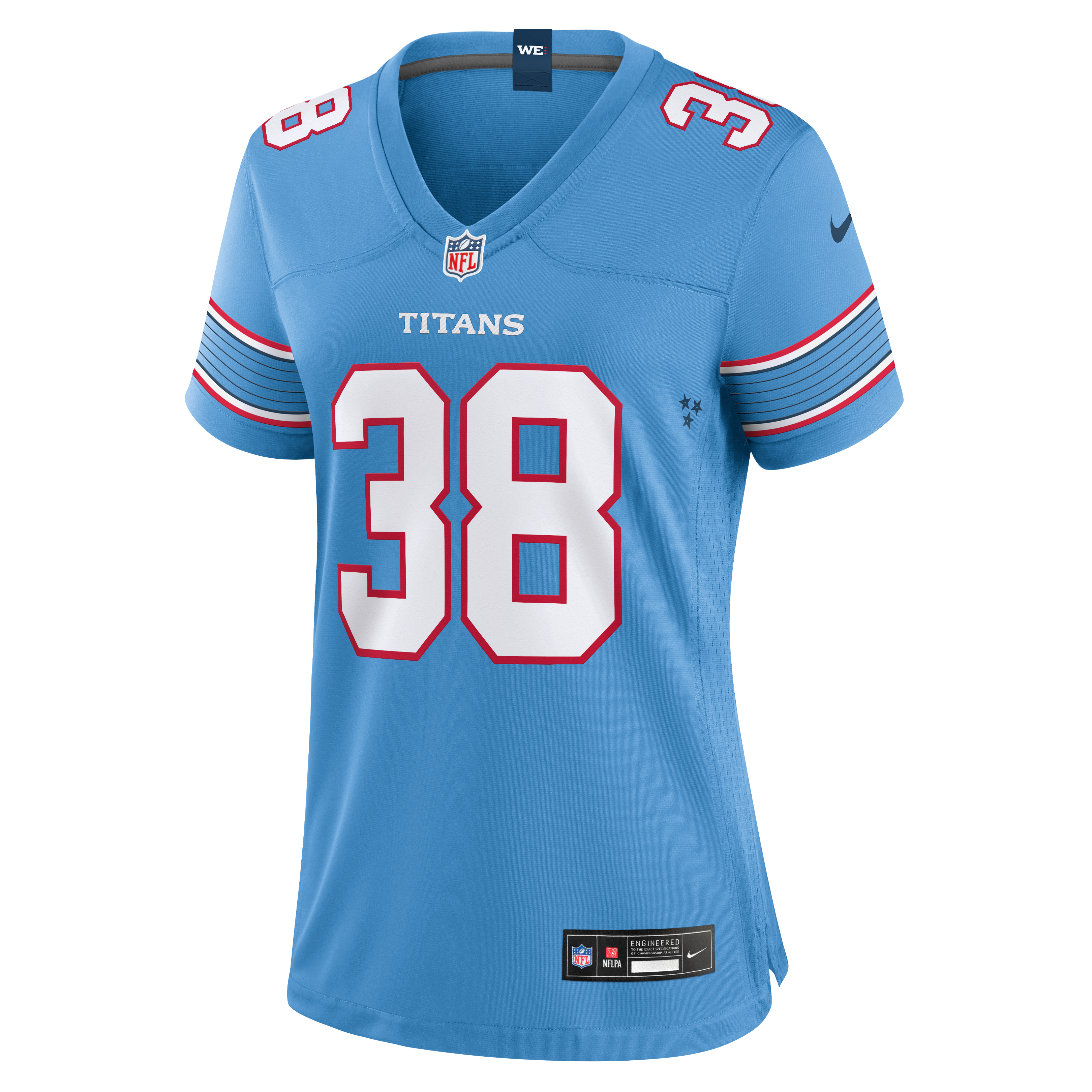 Maillot de match Nike Terrell Burgess bleu clair pour femme, Tennessee Titans