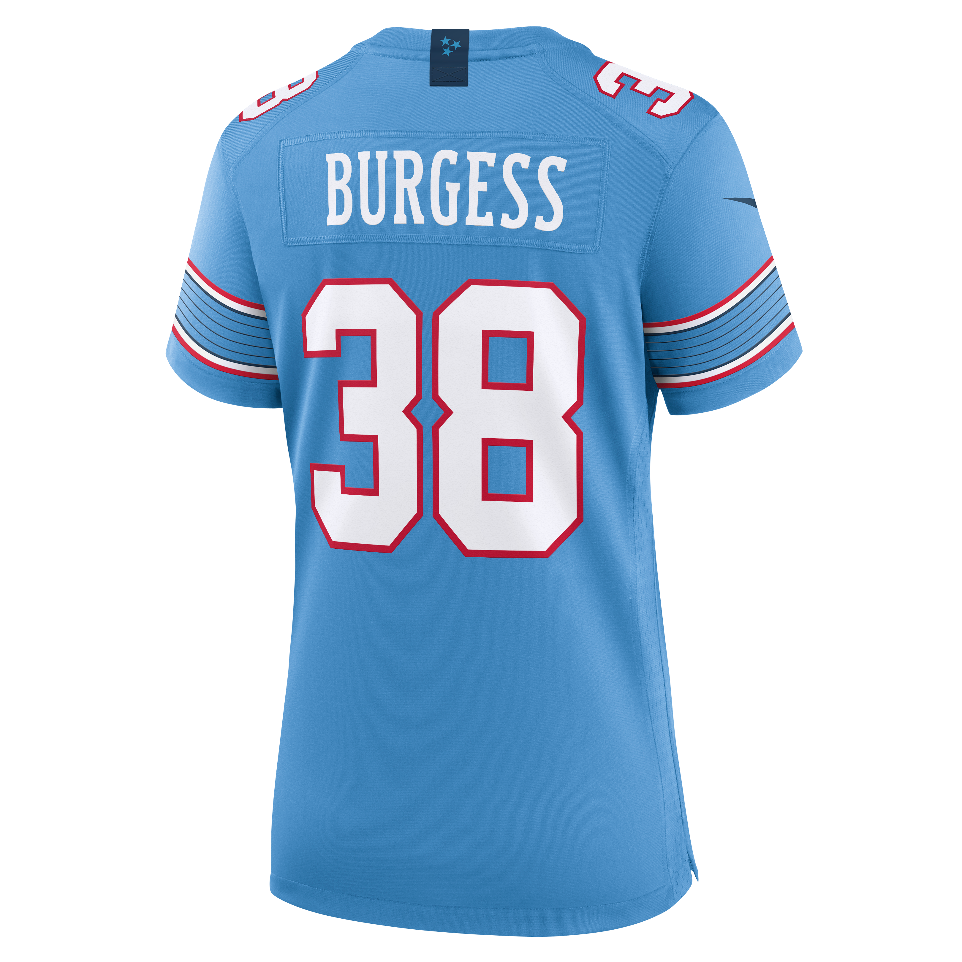 Maillot de match Nike Terrell Burgess bleu clair pour femme, Tennessee Titans
