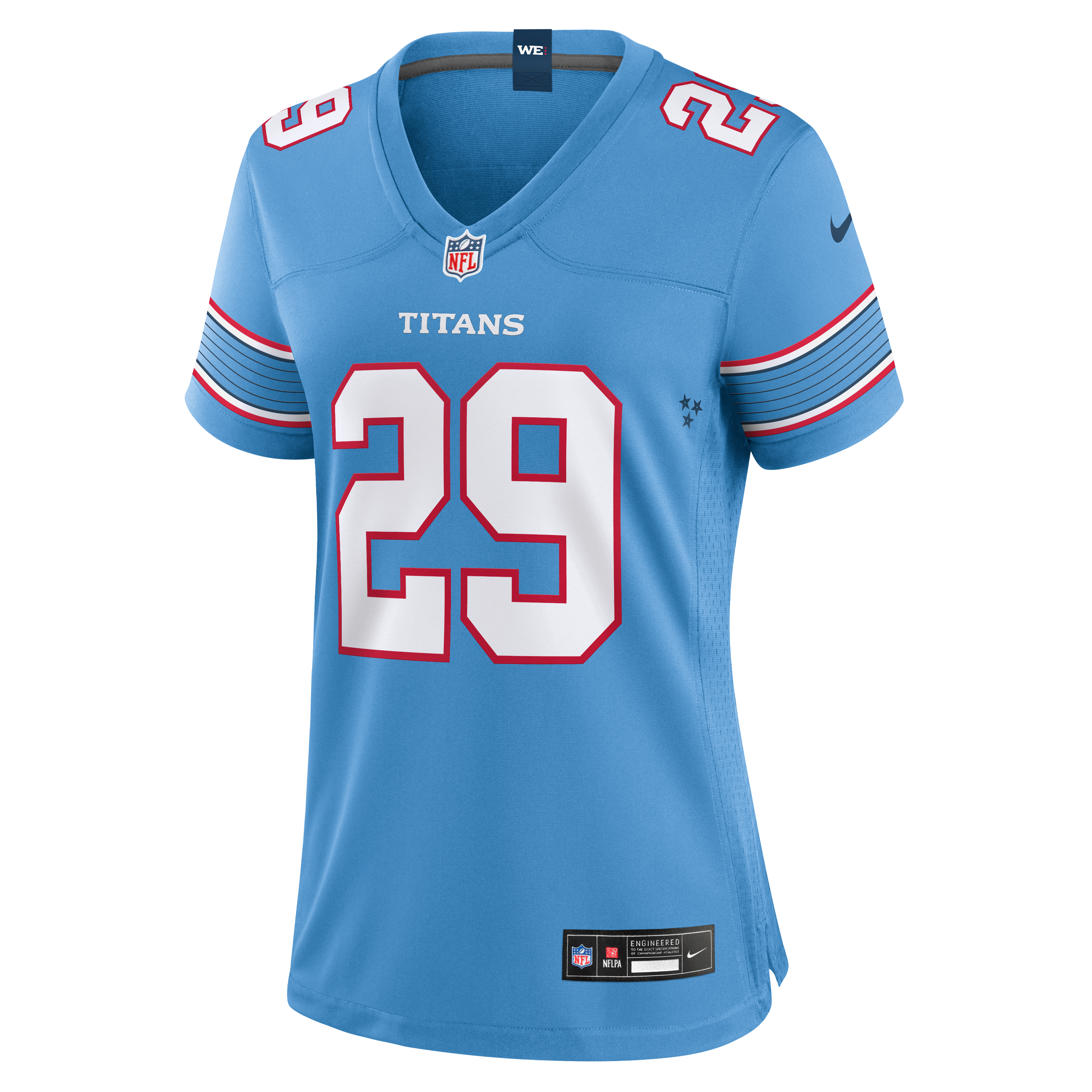 Maillot de match Nike Tony Adams bleu clair pour femme, Tennessee Titans