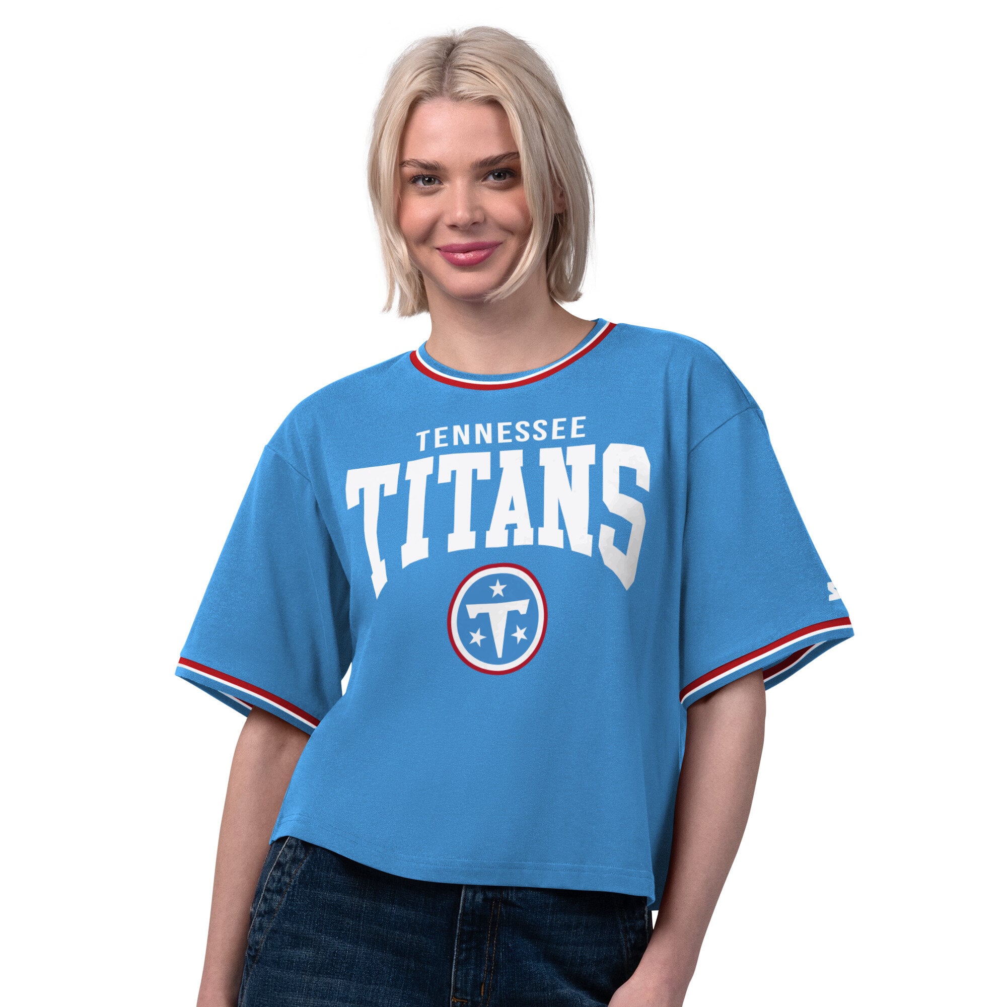 T-shirt court Ace bleu clair Starter pour femmes, Tennessee Titans
