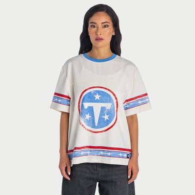  Tennessee Titans The Wild Collective Women's Oversized Established Boyfriend T-Shirt - Cream