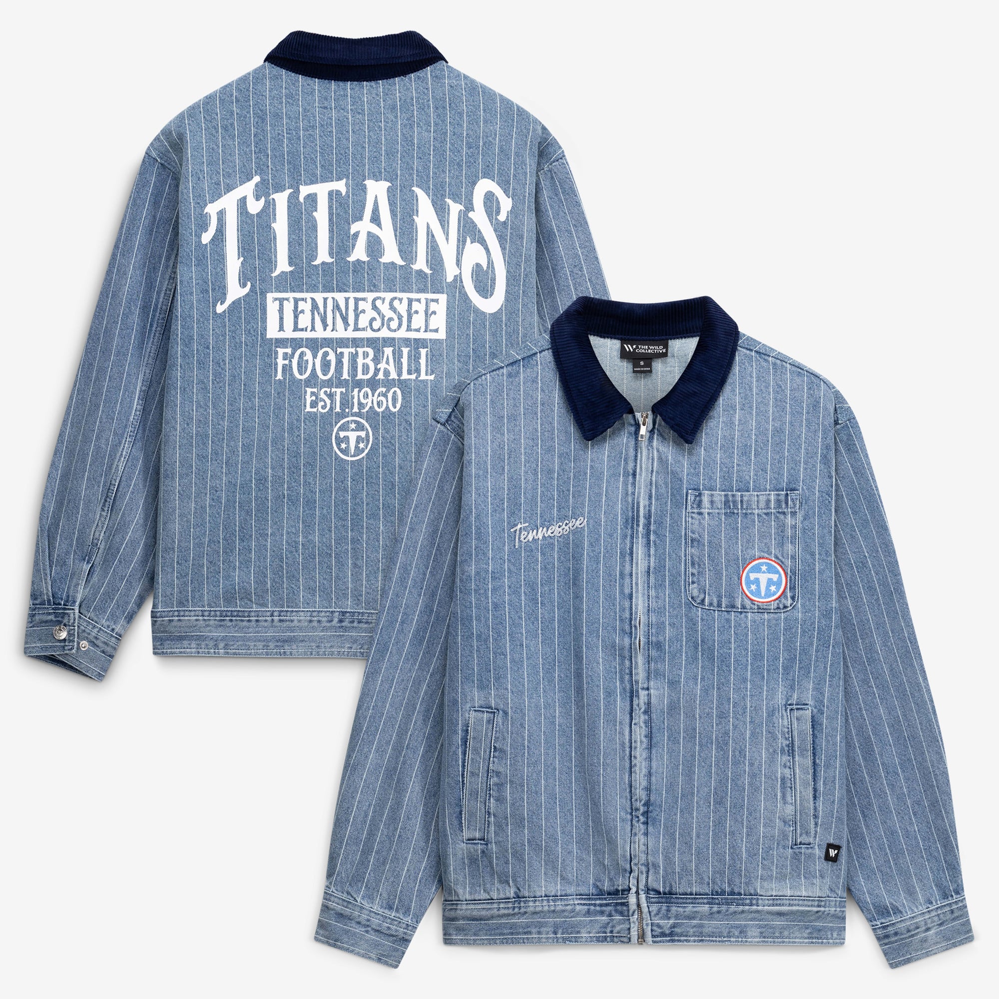 Women's The Wild Collective  Denim Tennessee Titans Conductor Full-Zip Jacket