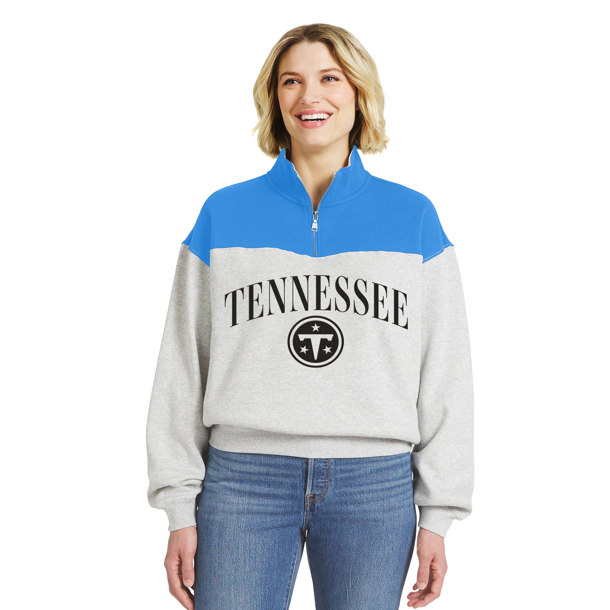 Pull à demi-zip gris chiné Tennessee Titans de la marque WEAR by Erin Andrews pour femme
