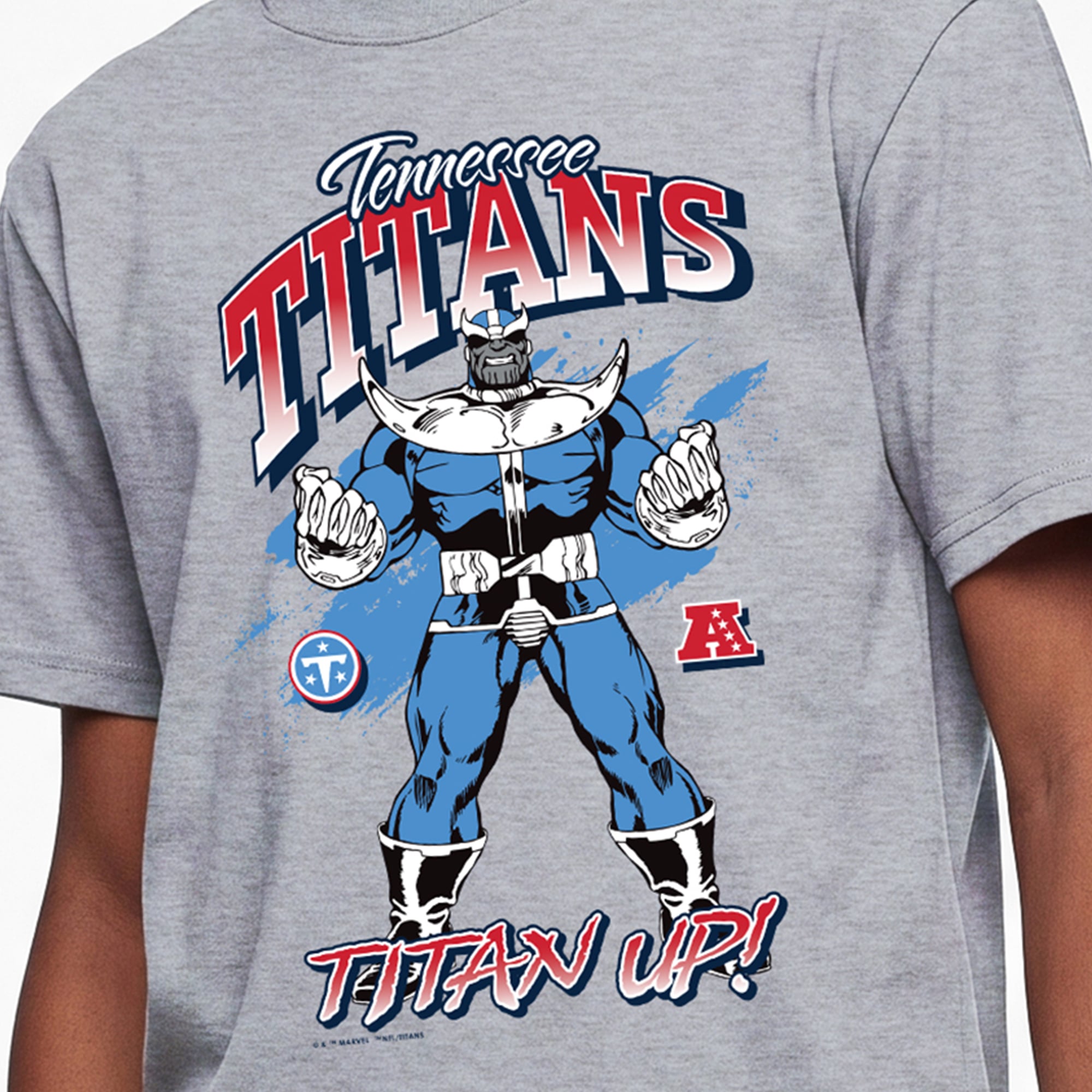 Youth Disney x Champion Heather Gray Tennessee Titans Thanos T-Shirt
