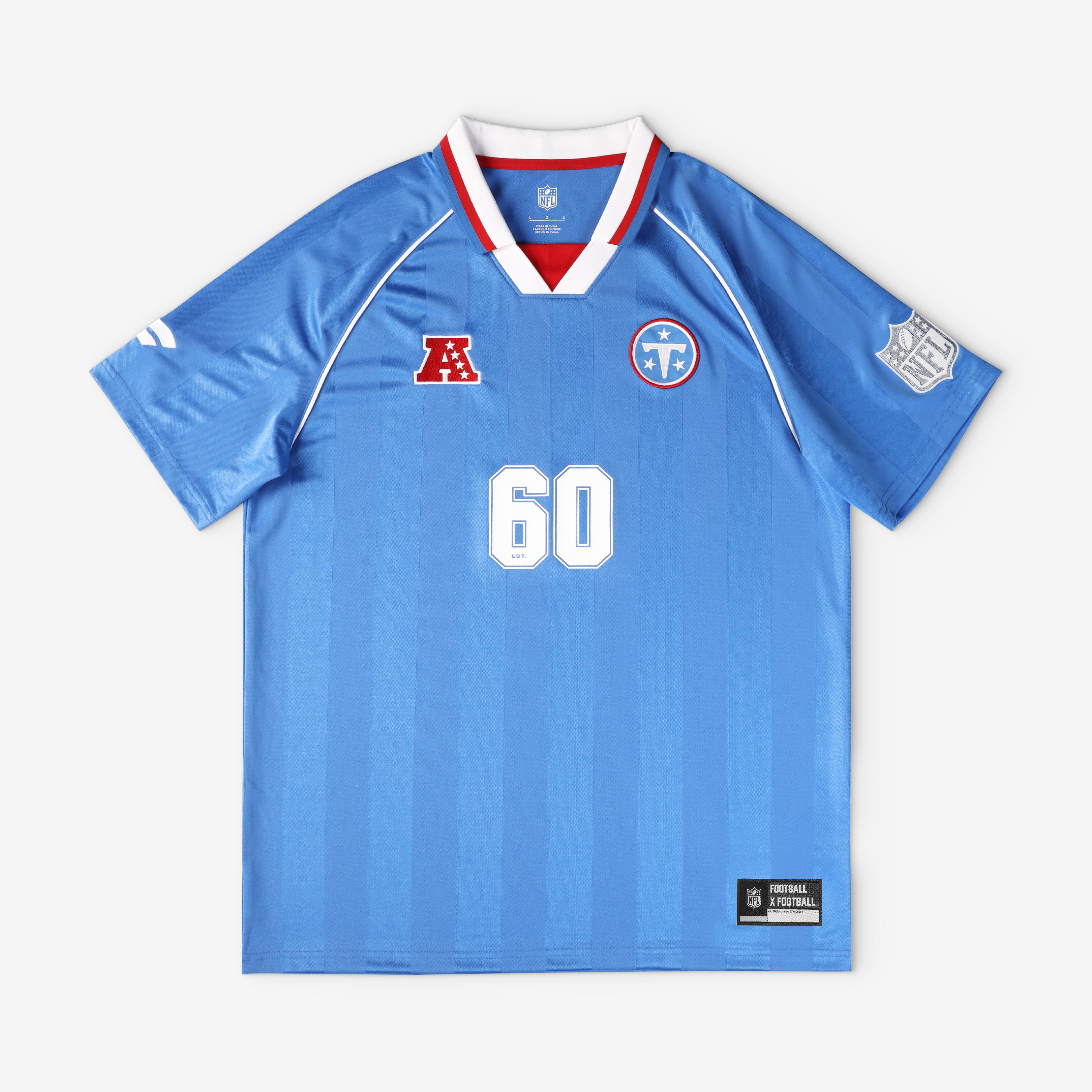 T-shirt de supporter Youth Fanatics bleu clair Tennessee Titans à col en V