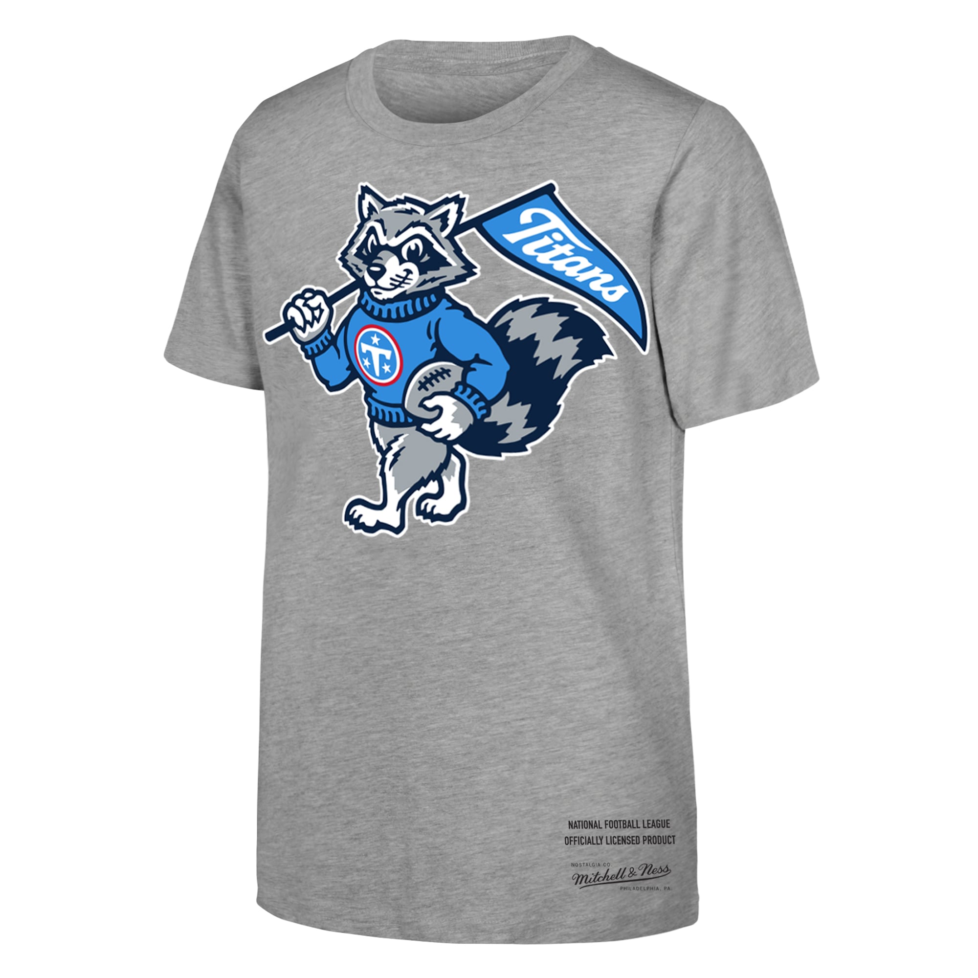 Youth Mitchell & Ness  Heather Gray Tennessee Titans Mascot T-Shirt