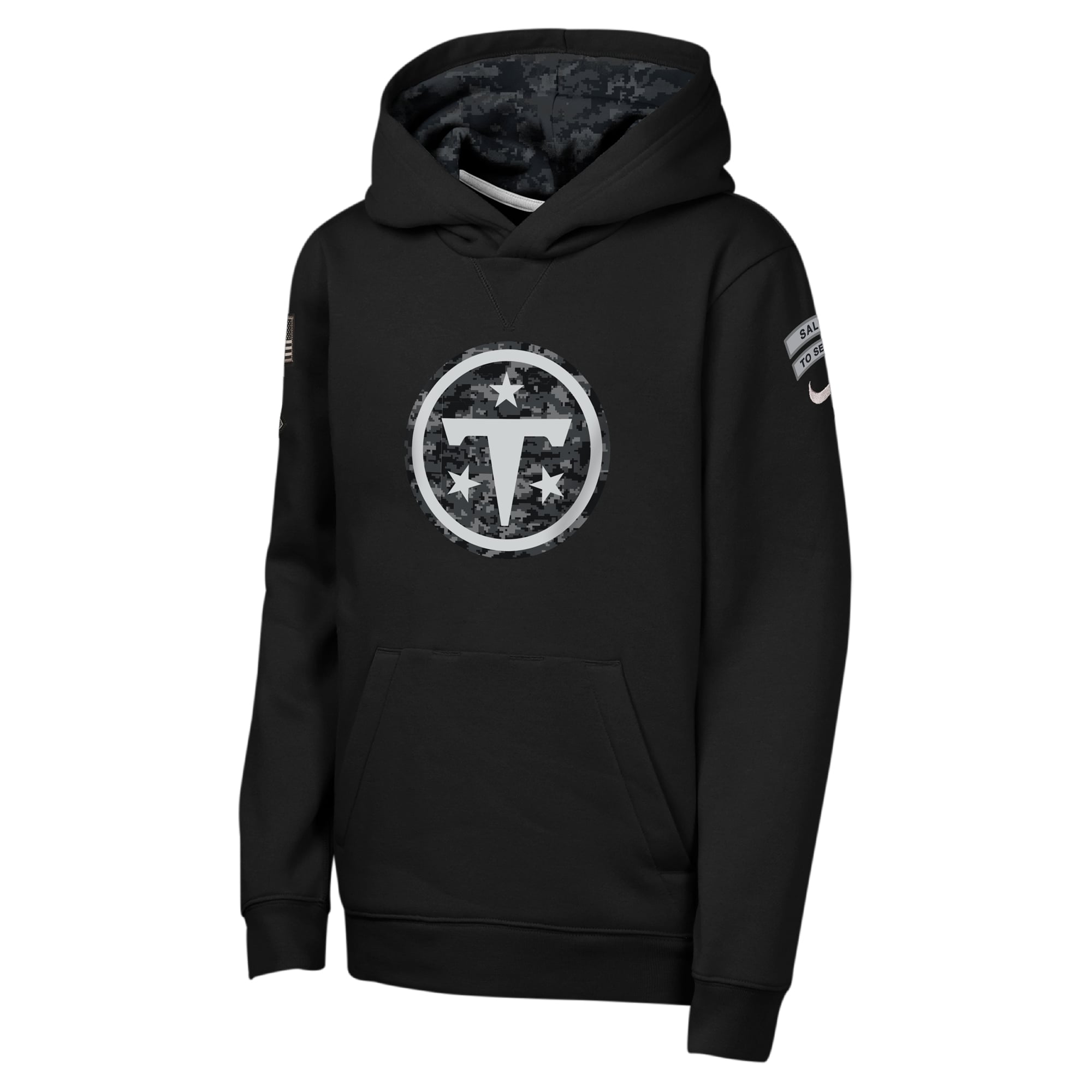 Sweat à capuche polaire Nike noir pour jeunes, Tennessee Titans 2026 Salute to Service Club