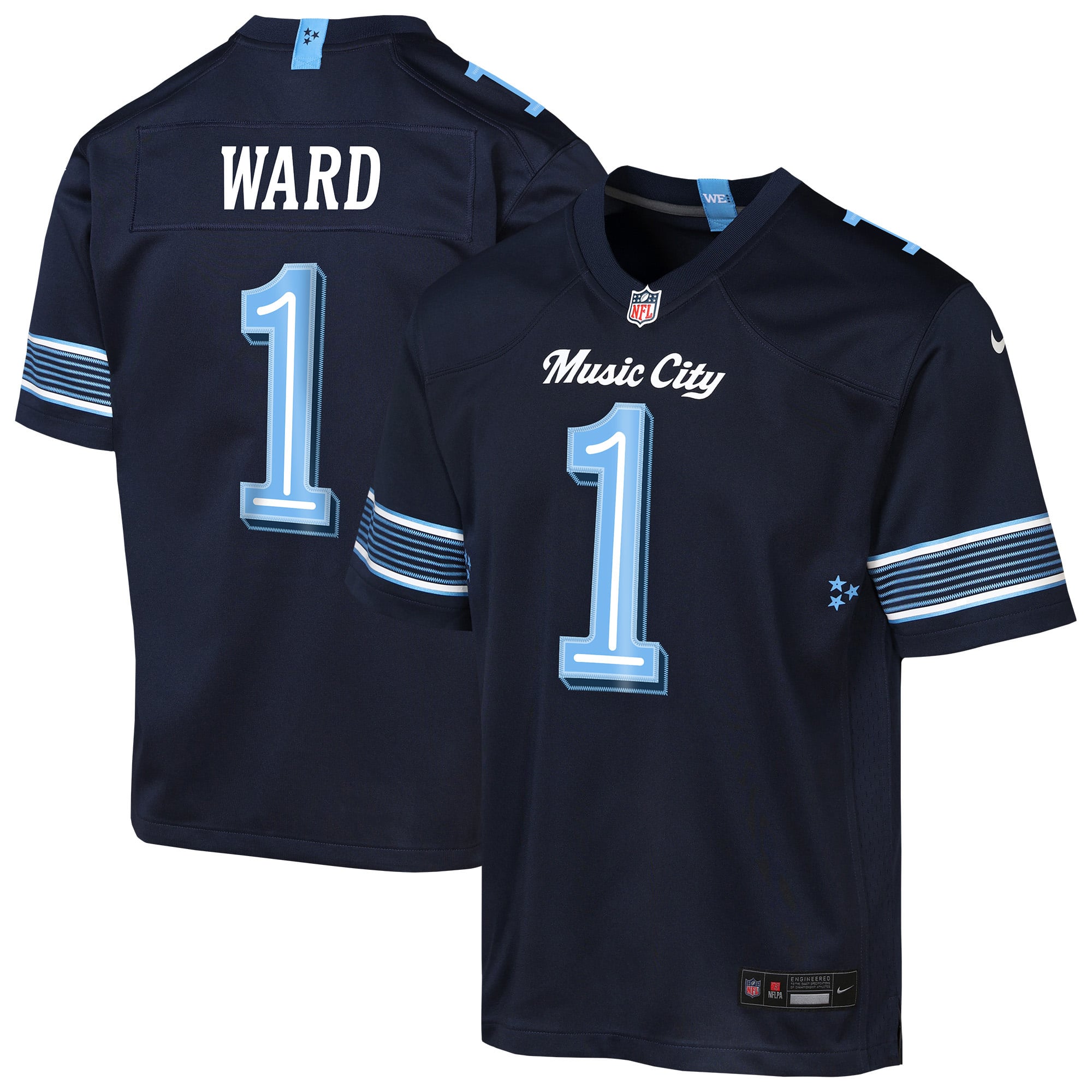 Youth Nike Cameron Ward Navy Tennessee Titans 2026 Rivalries Collection Game Jersey