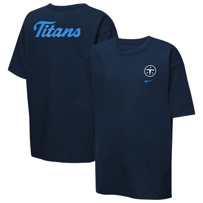  Tennessee Titans Nike Youth 2026 Rivalries Collection Helmet Max90 T-Shirt - Navy