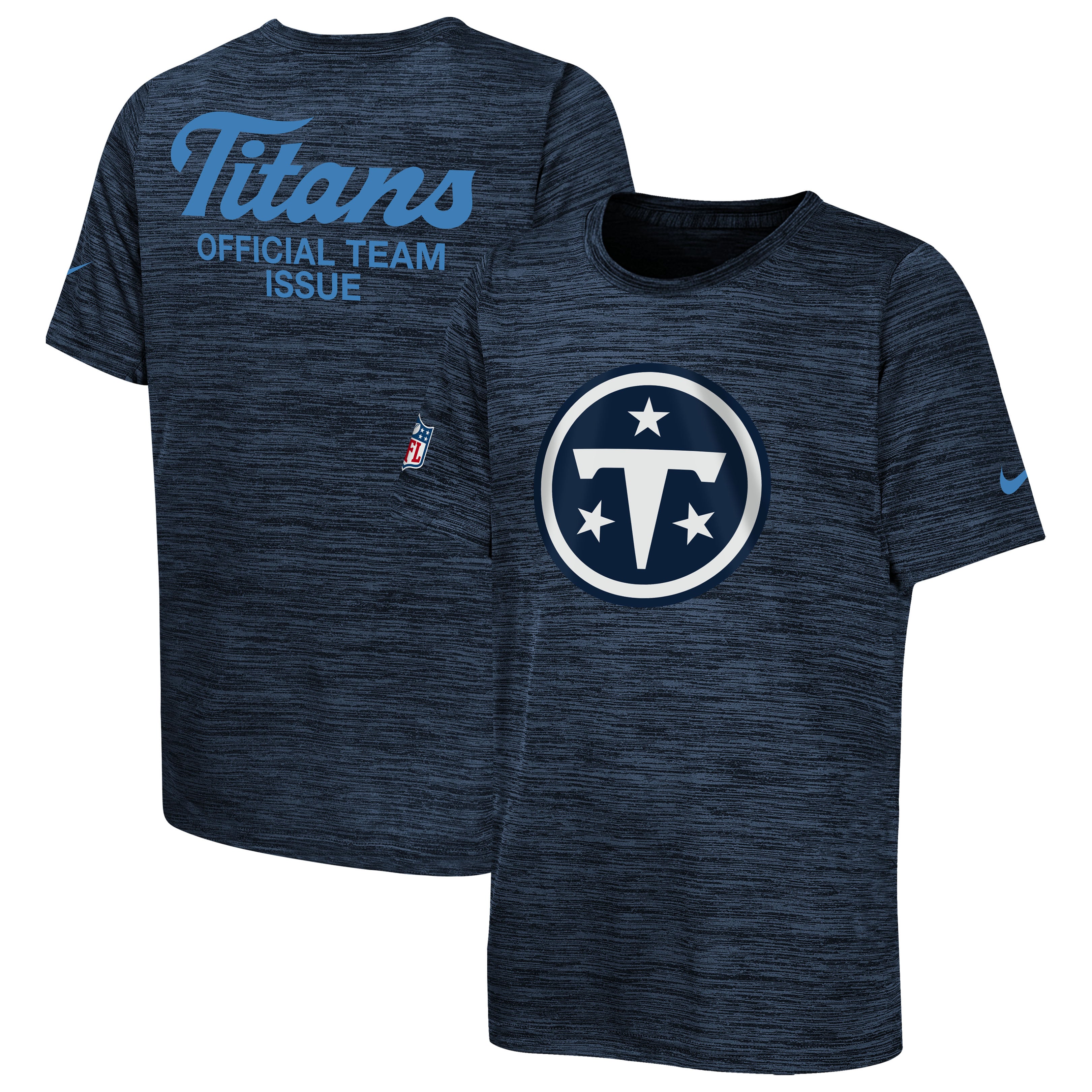 Youth Nike Navy Tennessee Titans 2026 Rivalries Collection Sideline Velocity T-Shirt