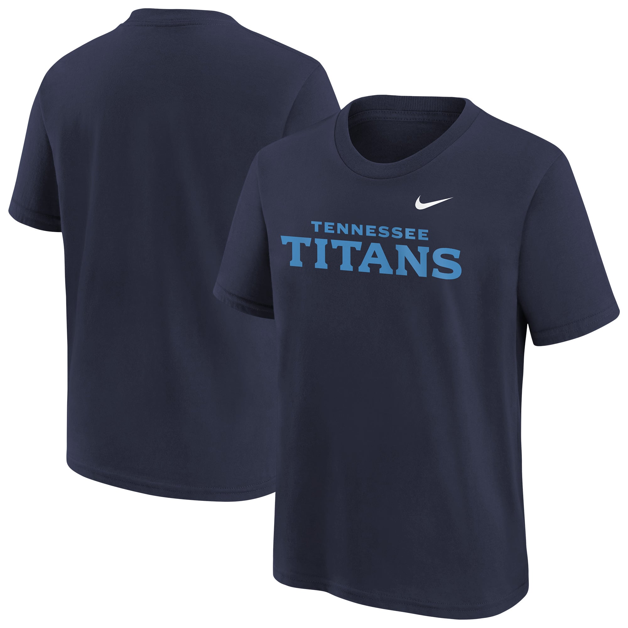 T-shirt Nike bleu marine pour jeunes avec logo des Tennessee Titans
