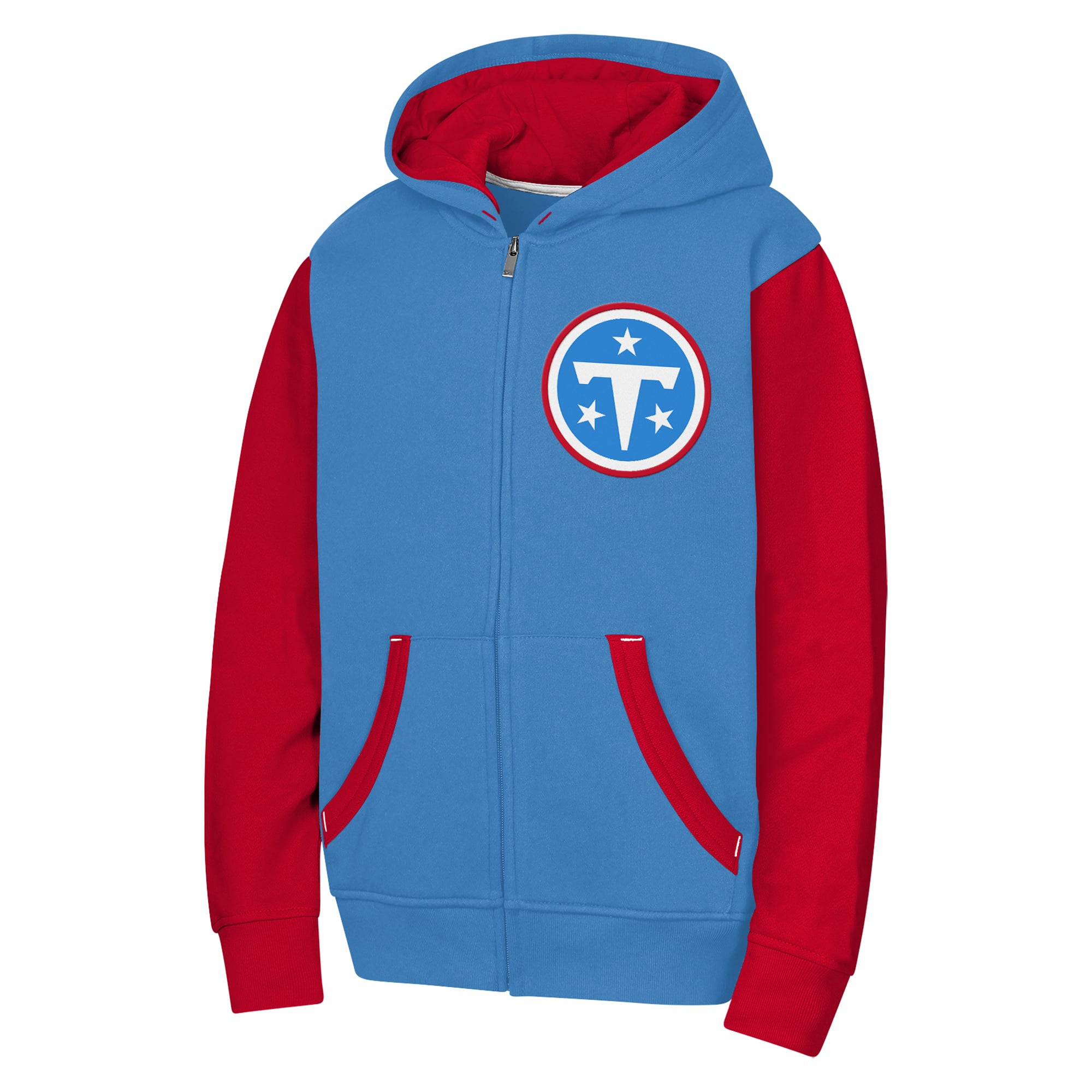 Sweat à capuche zippé Youth Outerstuff bleu clair Tennessee Titans Stadium Colorblock