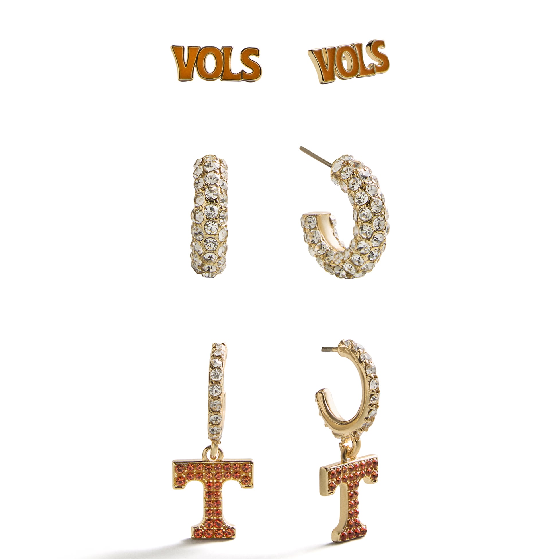 Ensemble de boucles d'oreilles BaubleBar Tennessee Volunteers (3 pièces)