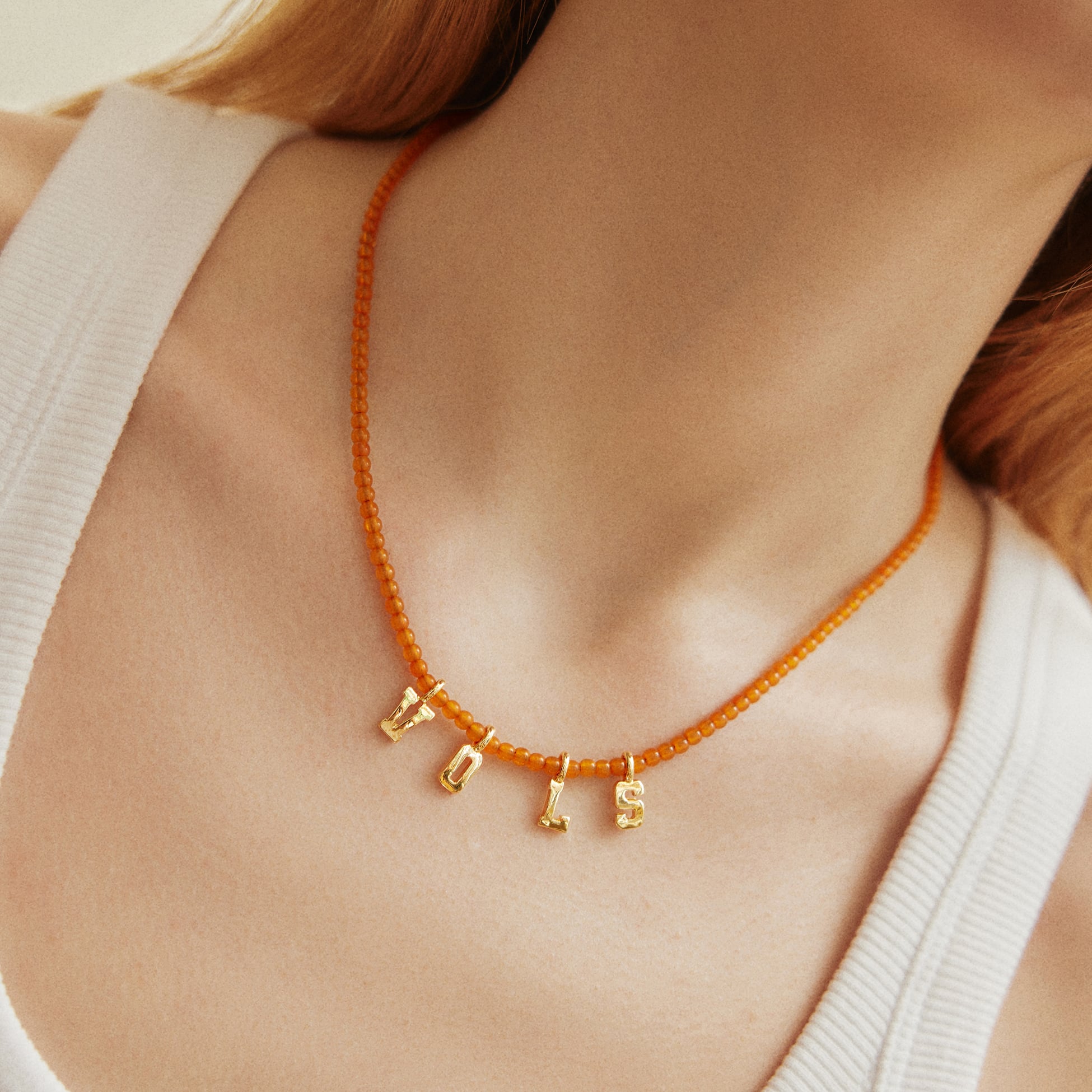 BaubleBar Tennessee Volunteers Delicate Beaded Slogan Necklace