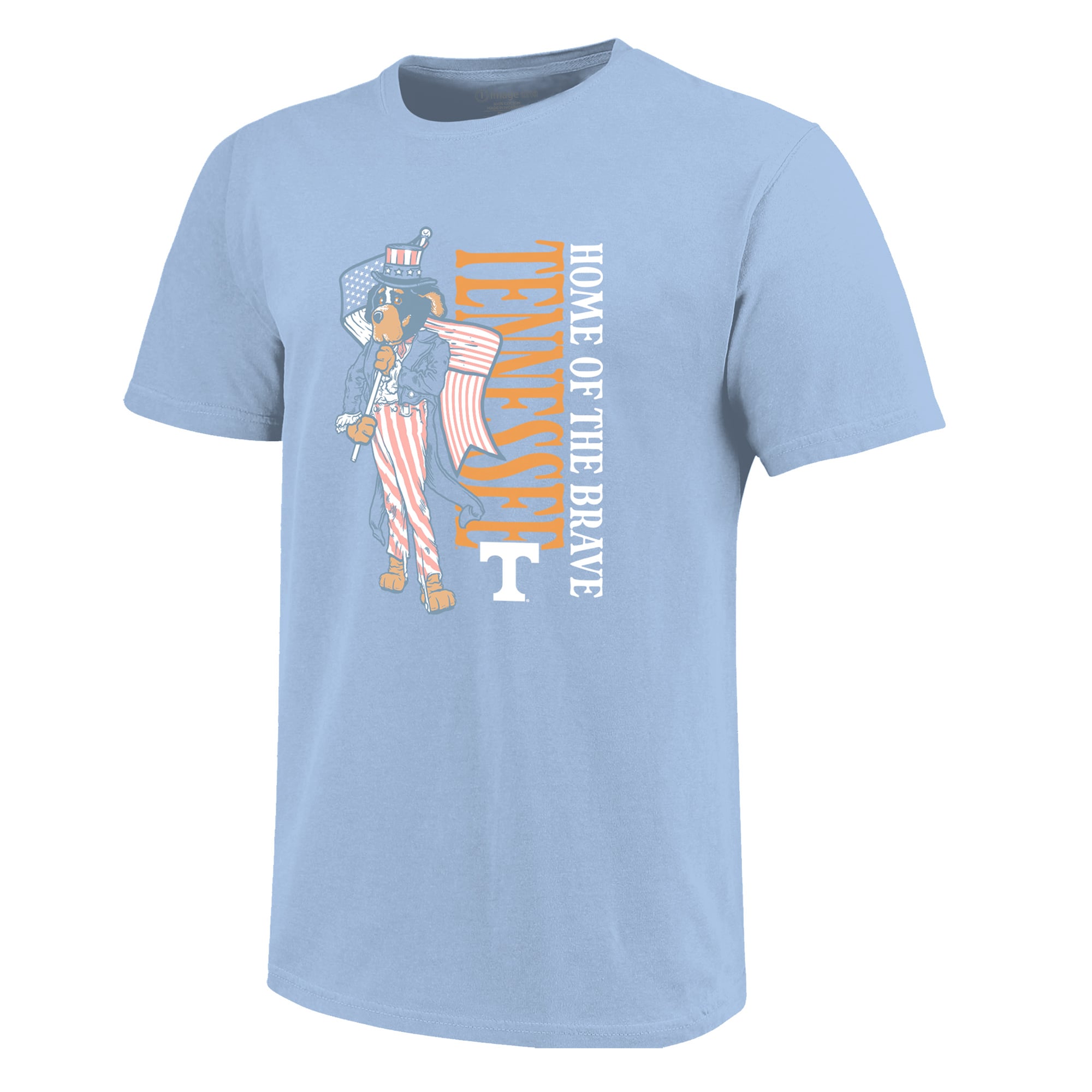 Girls Youth  Light Blue Tennessee Volunteers Americana Mascot Flag T-Shirt