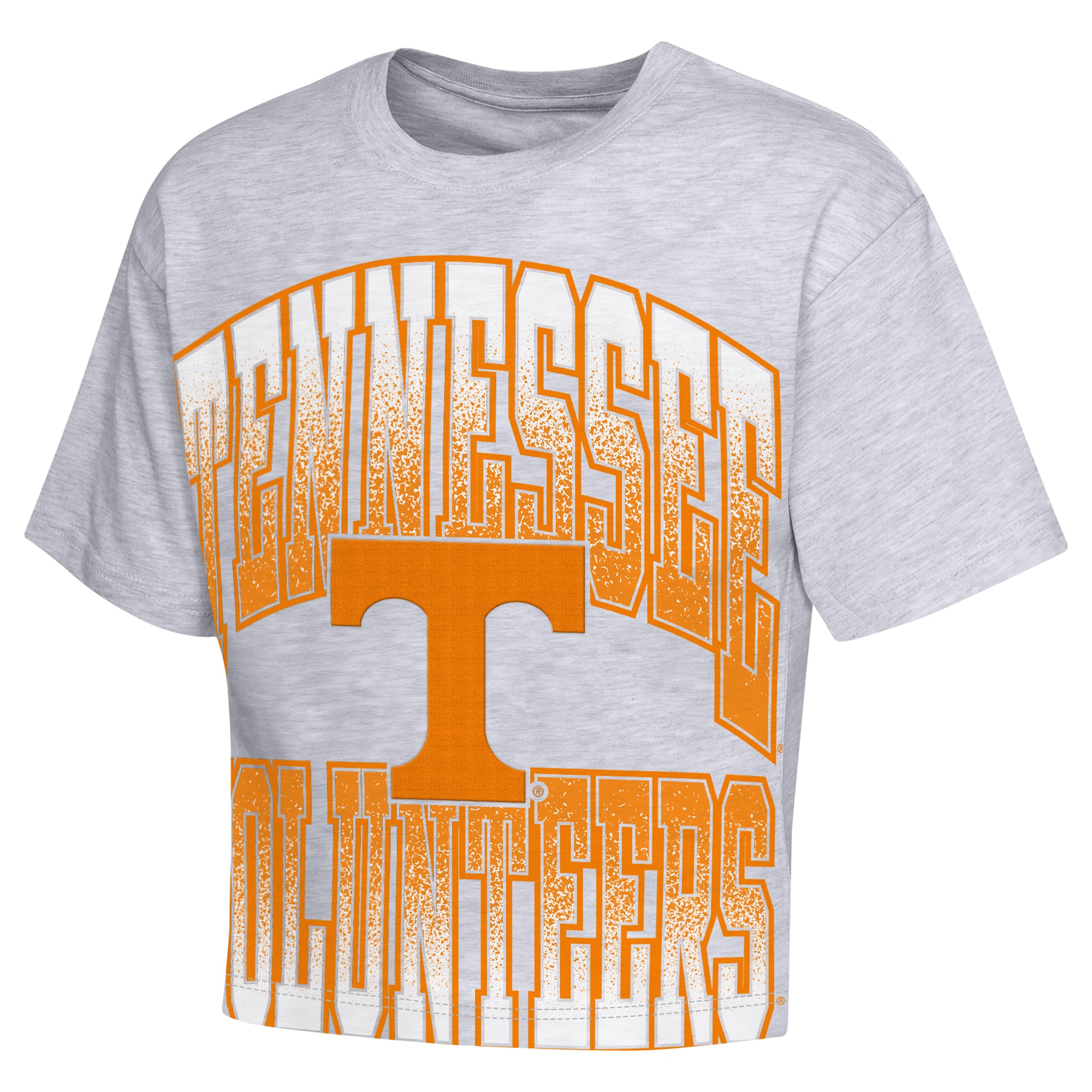 Girls Youth Outerstuff Heather Gray Tennessee Volunteers Big Team Energy Cropped Boxy T-Shirt