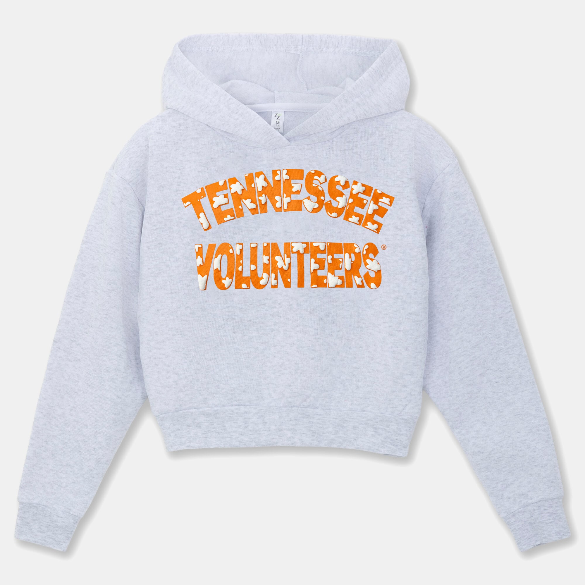Sweat à capuche court ZooZatz Heather Gray Tennessee Volunteers pour filles