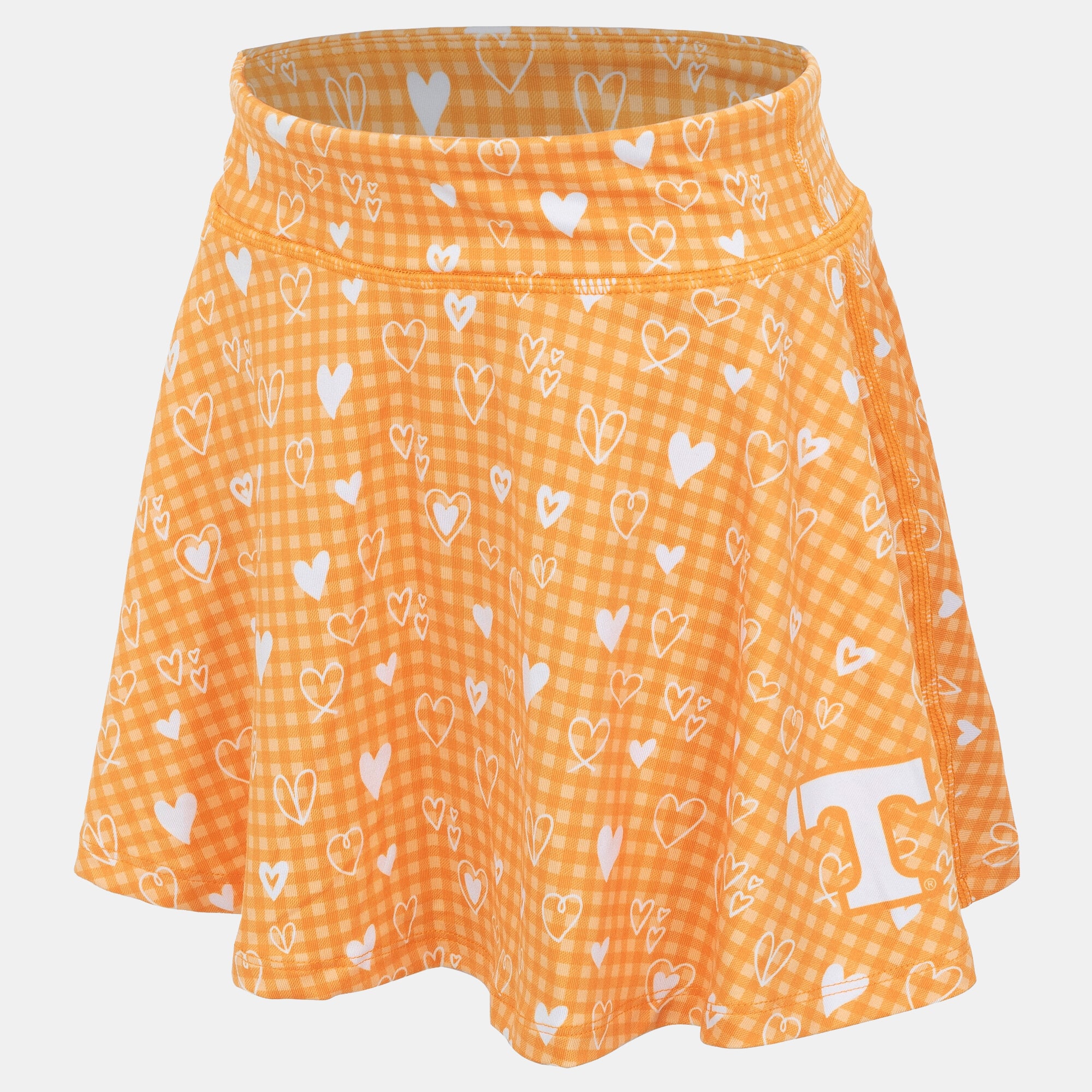 Jeunes filles ZooZatz Tennessee Orange Volunteers Jupe-short fluide en forme de cœur