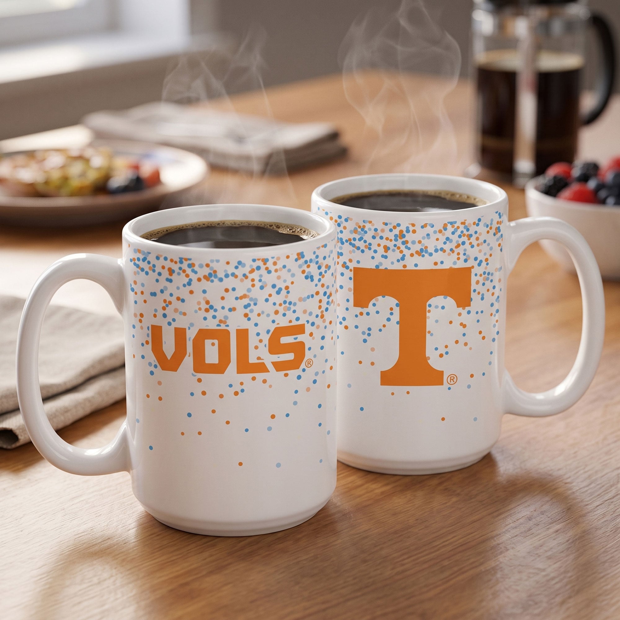 Mug à confettis des Volunteers d'Indigo Falls, Tennessee - Lot de 2