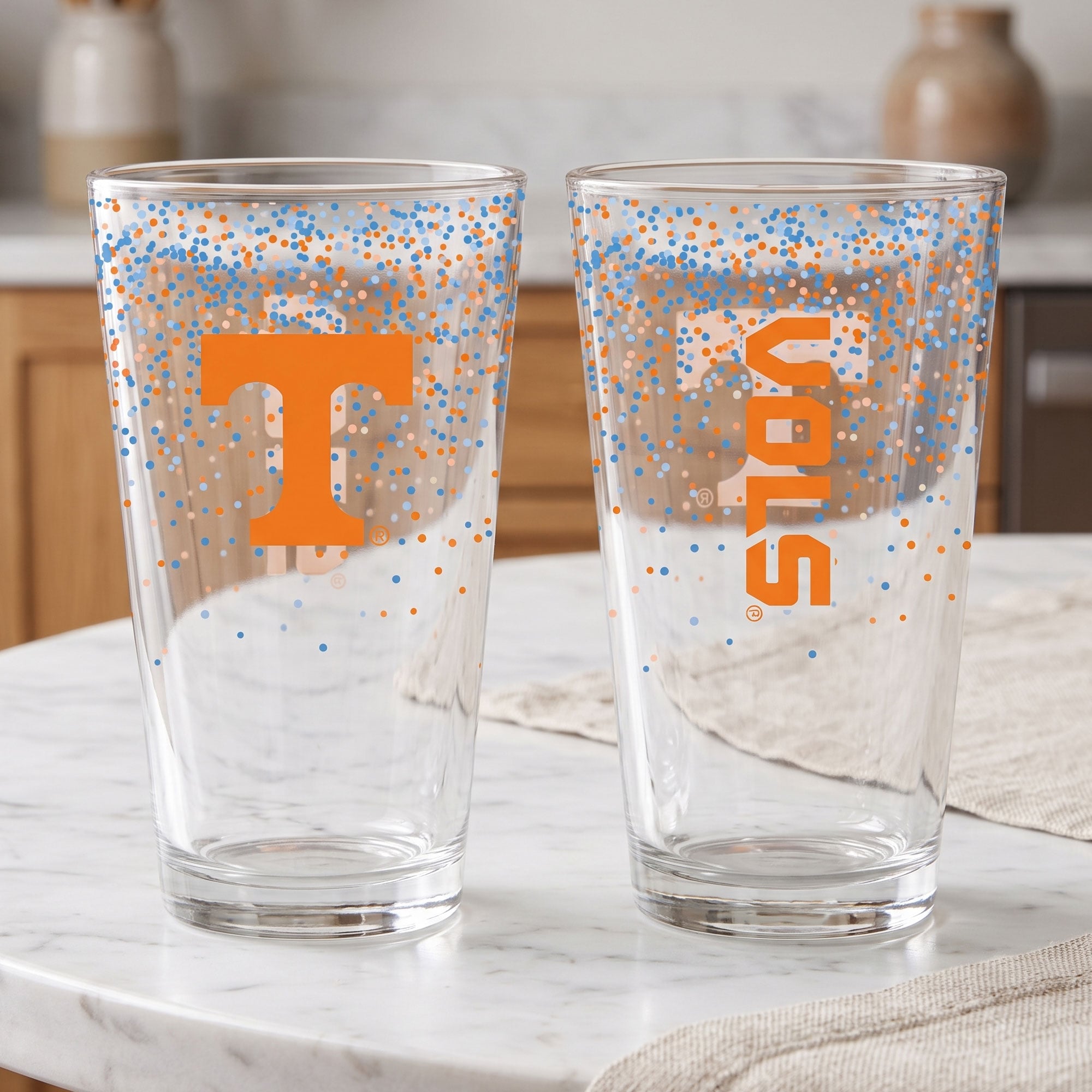 Indigo Falls Tennessee Volunteers Confetti Pints ​​- Lot de 2