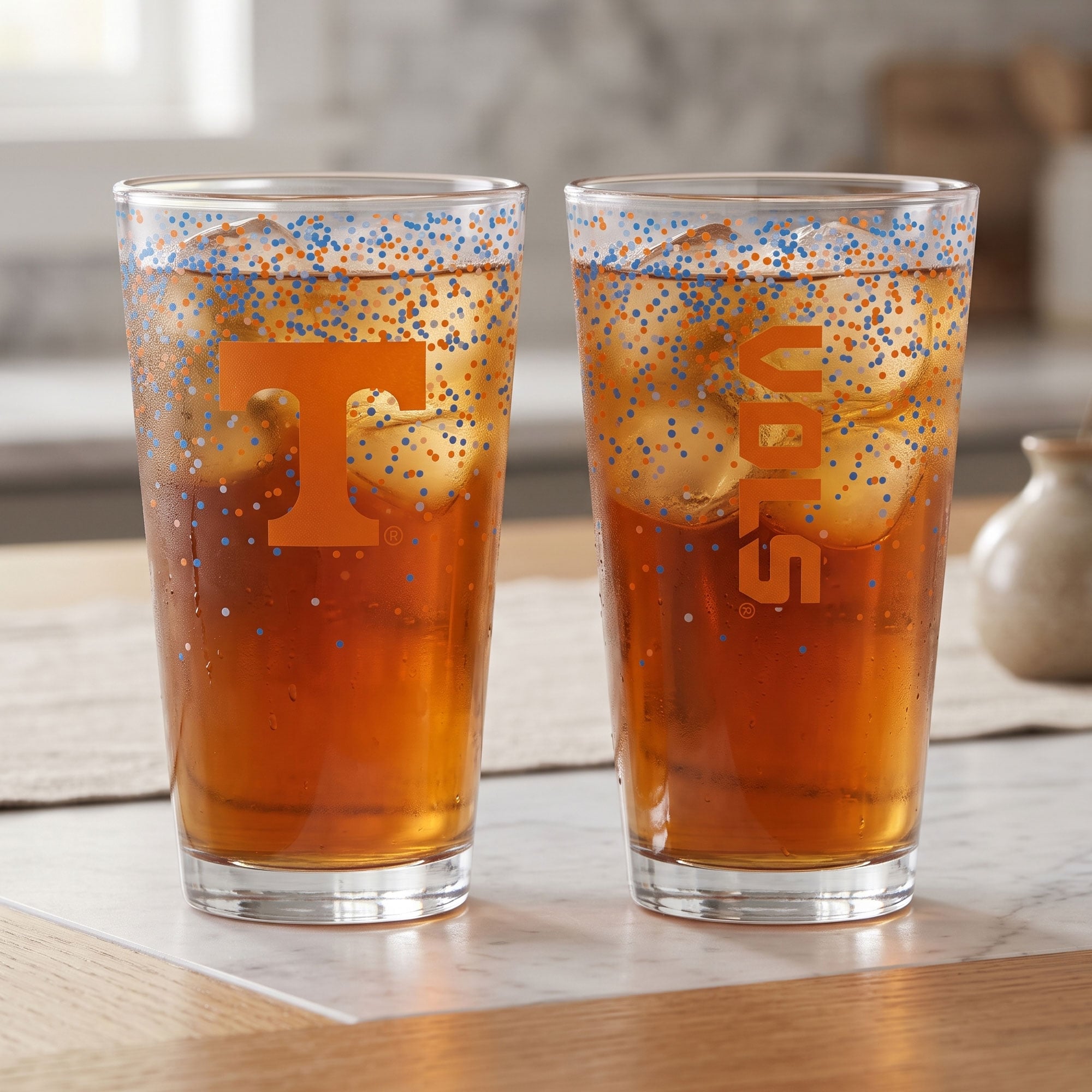 Indigo Falls Tennessee Volunteers Confetti Pints ​​- Lot de 2