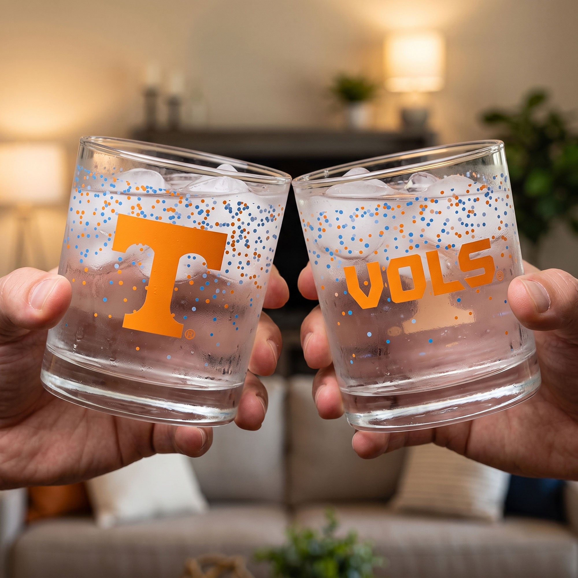 Ensemble de 2 verres à whisky Confetti Volunteers d'Indigo Falls, Tennessee