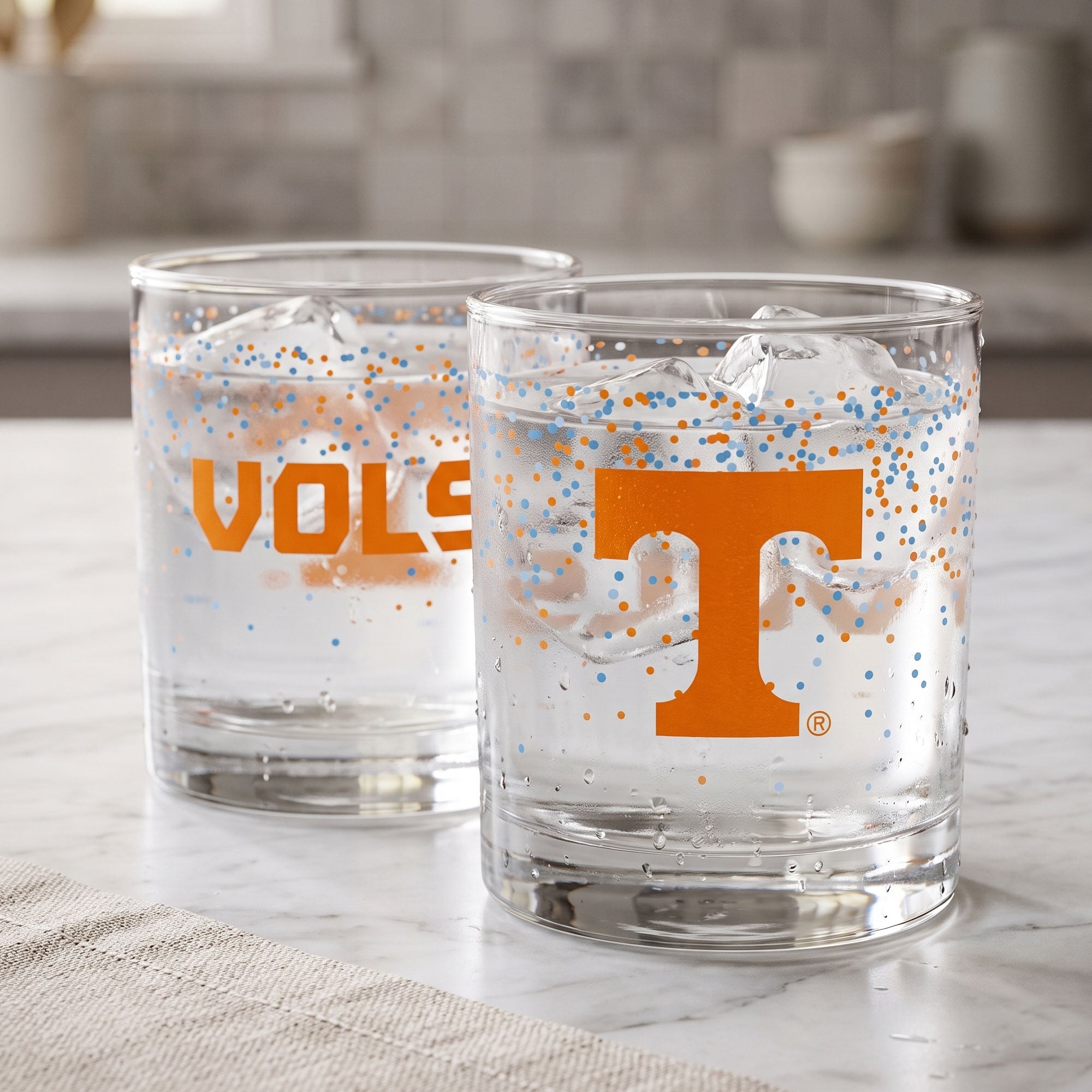 Ensemble de 2 verres à whisky Confetti Volunteers d'Indigo Falls, Tennessee