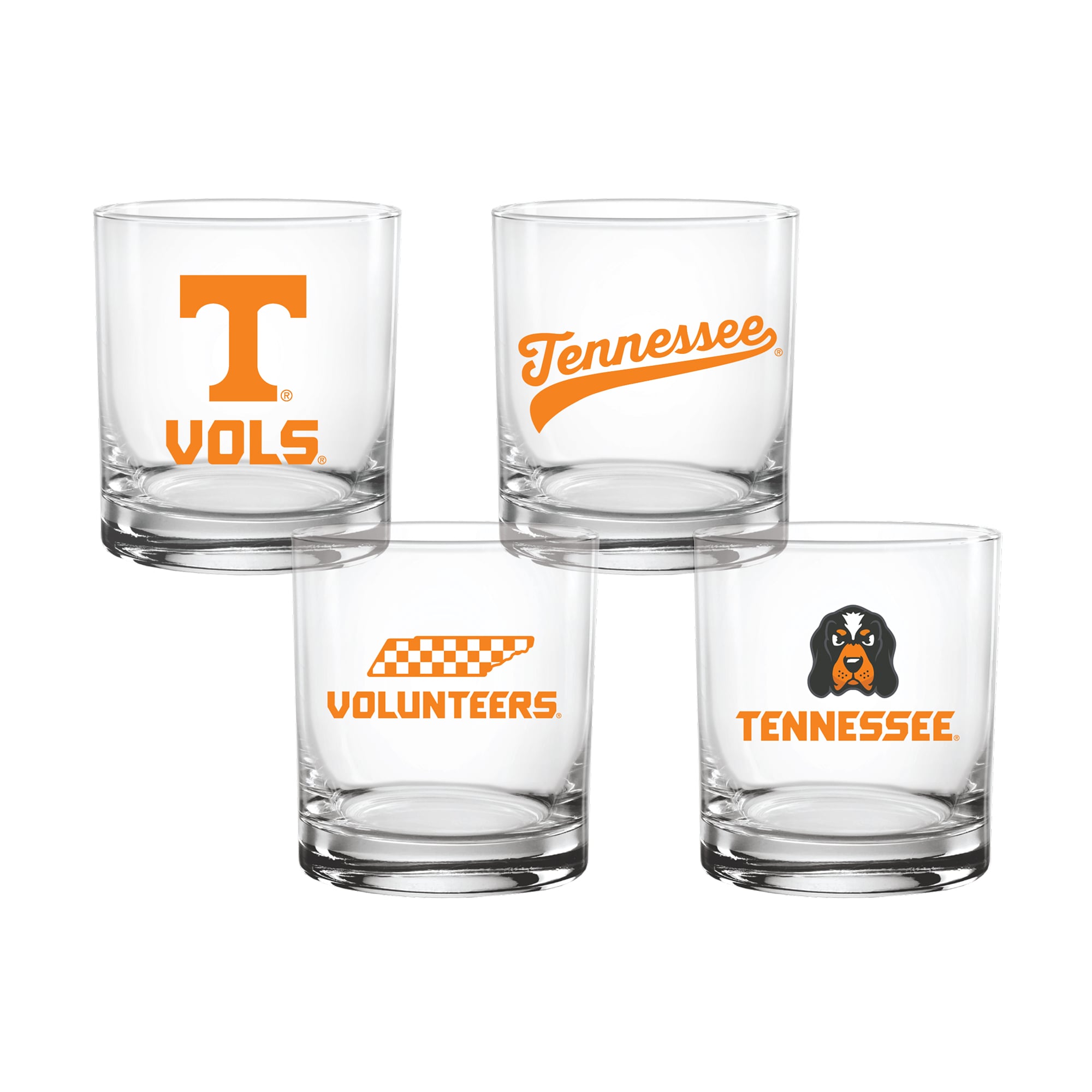 Indigo Falls  Tennessee Volunteers Core 4-Pack Collectors Rocks Glass Set