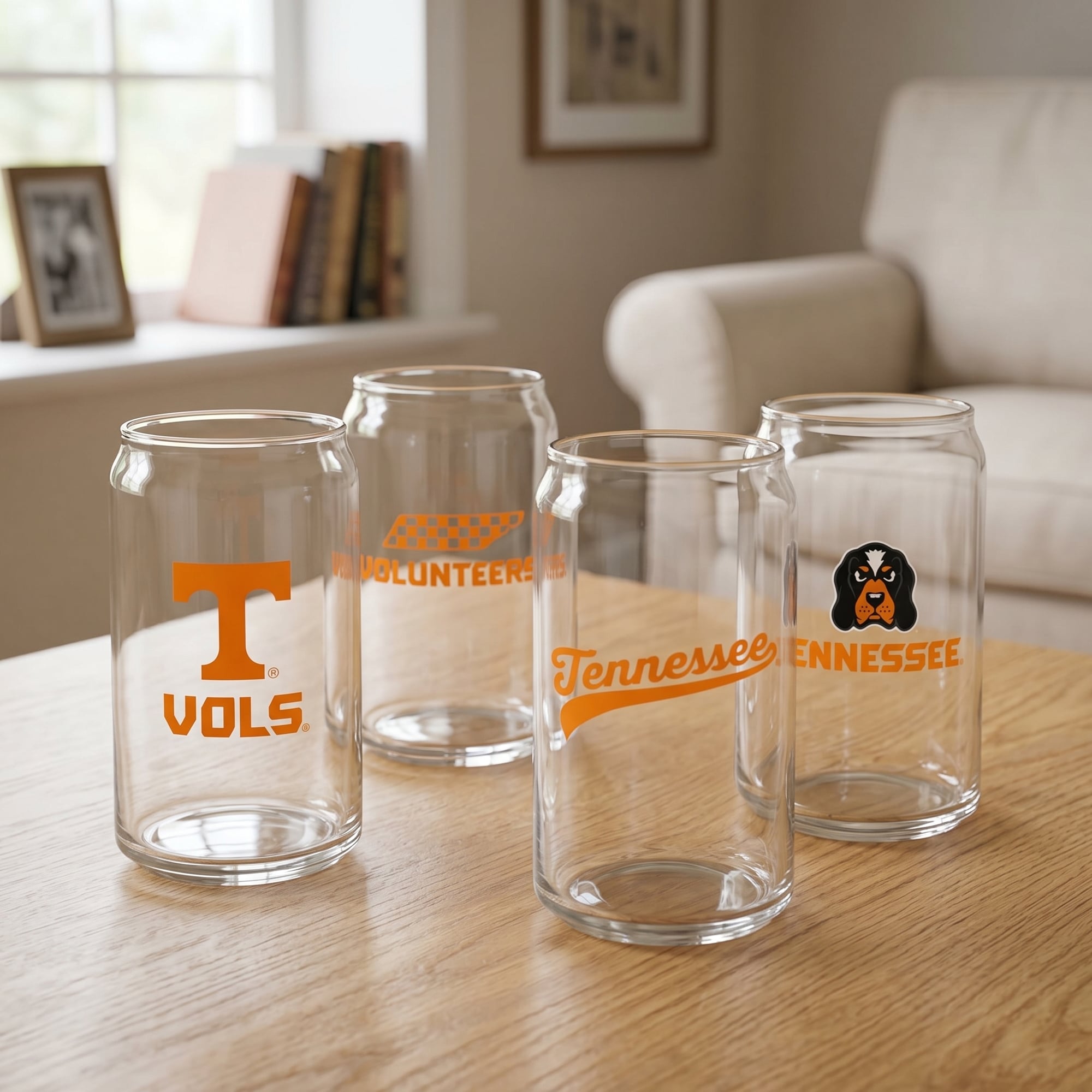 Indigo Falls  Tennessee Volunteers Core Collectors Glass Can 4-Pack Set