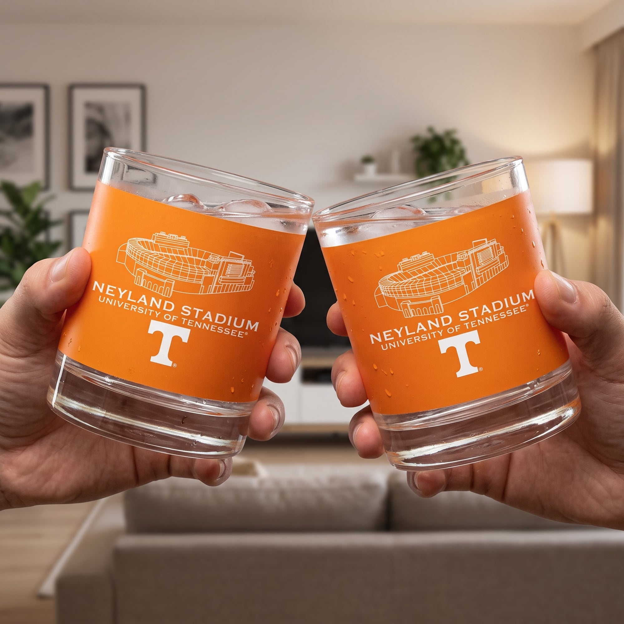Indigo Falls  Tennessee Volunteers Core Stadium Rocks Glass 2-Pack