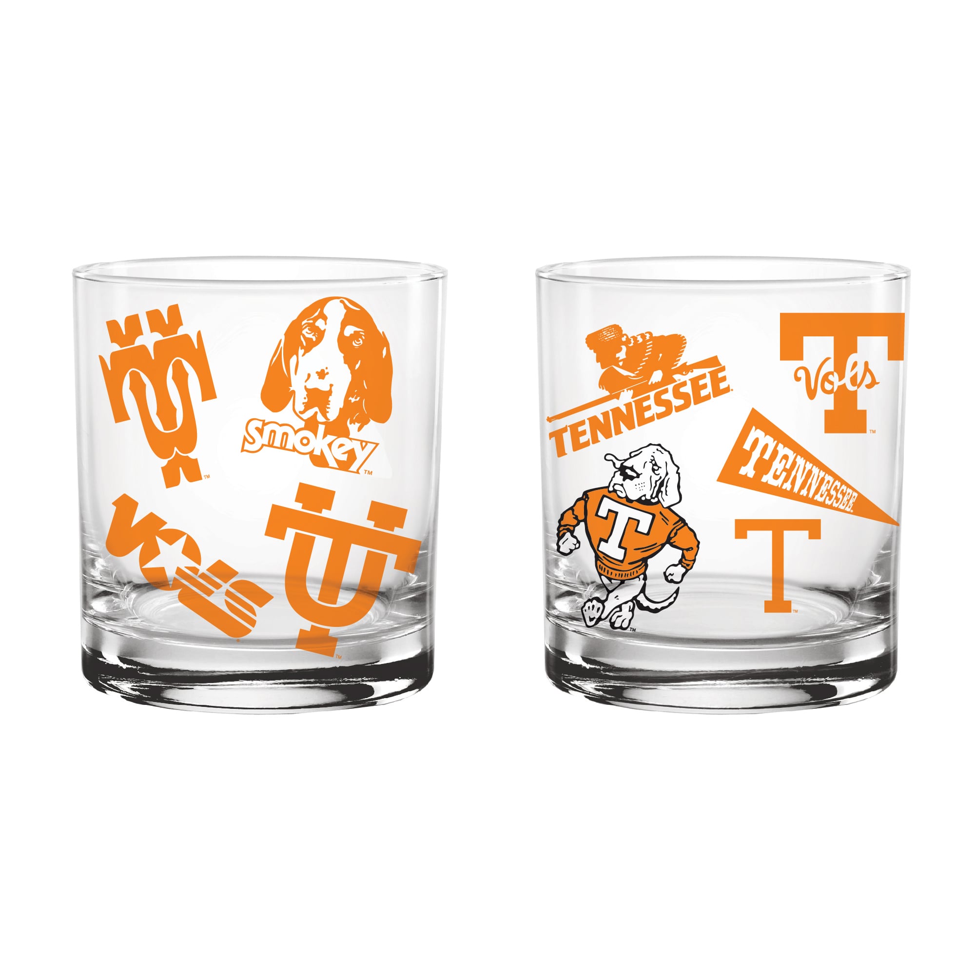 Verres à whisky vintage Indigo Falls Tennessee Volunteers Medley - Lot de 2