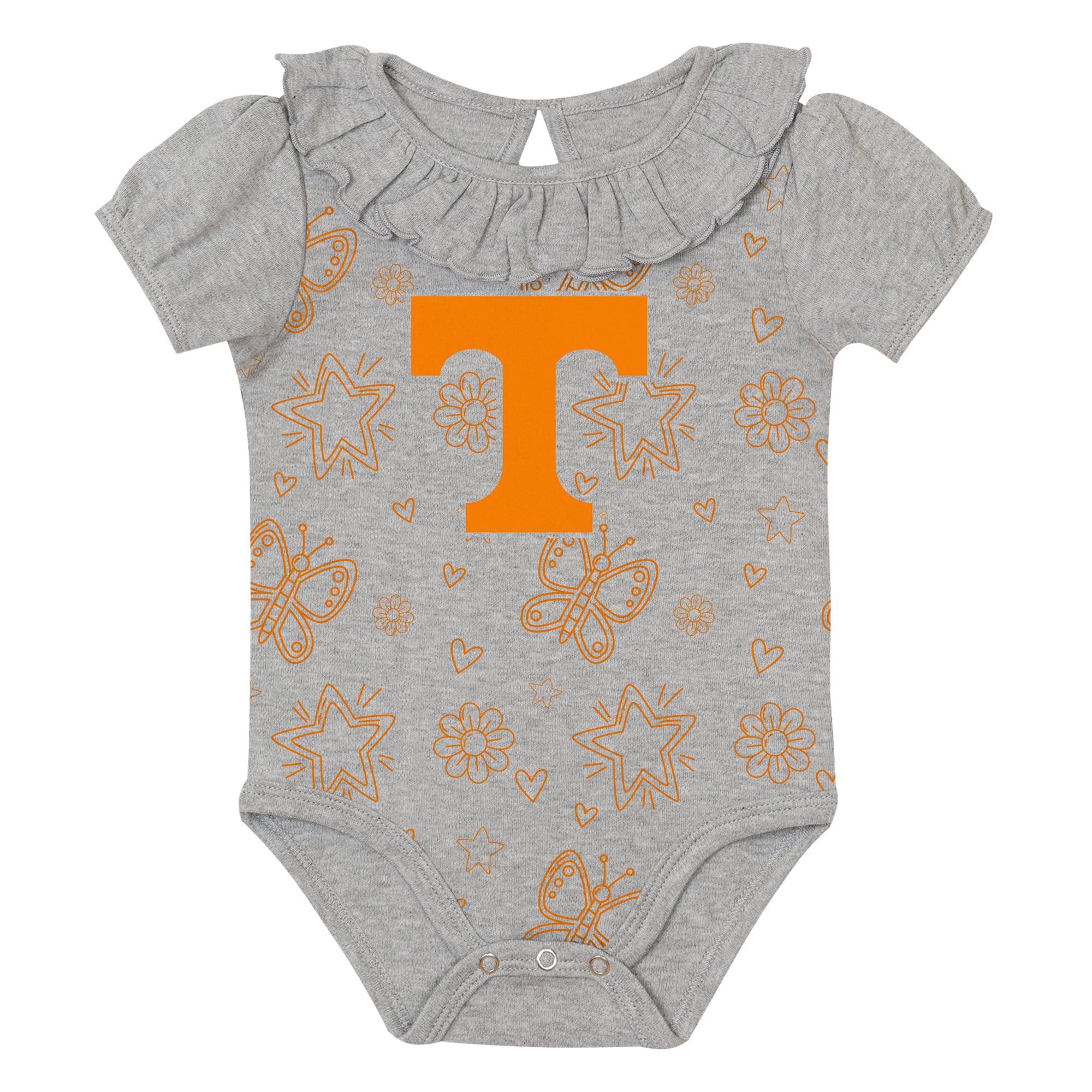 Ensemble de deux bodies à volants pour bébé Outerstuff Tennessee orange/gris Volunteers