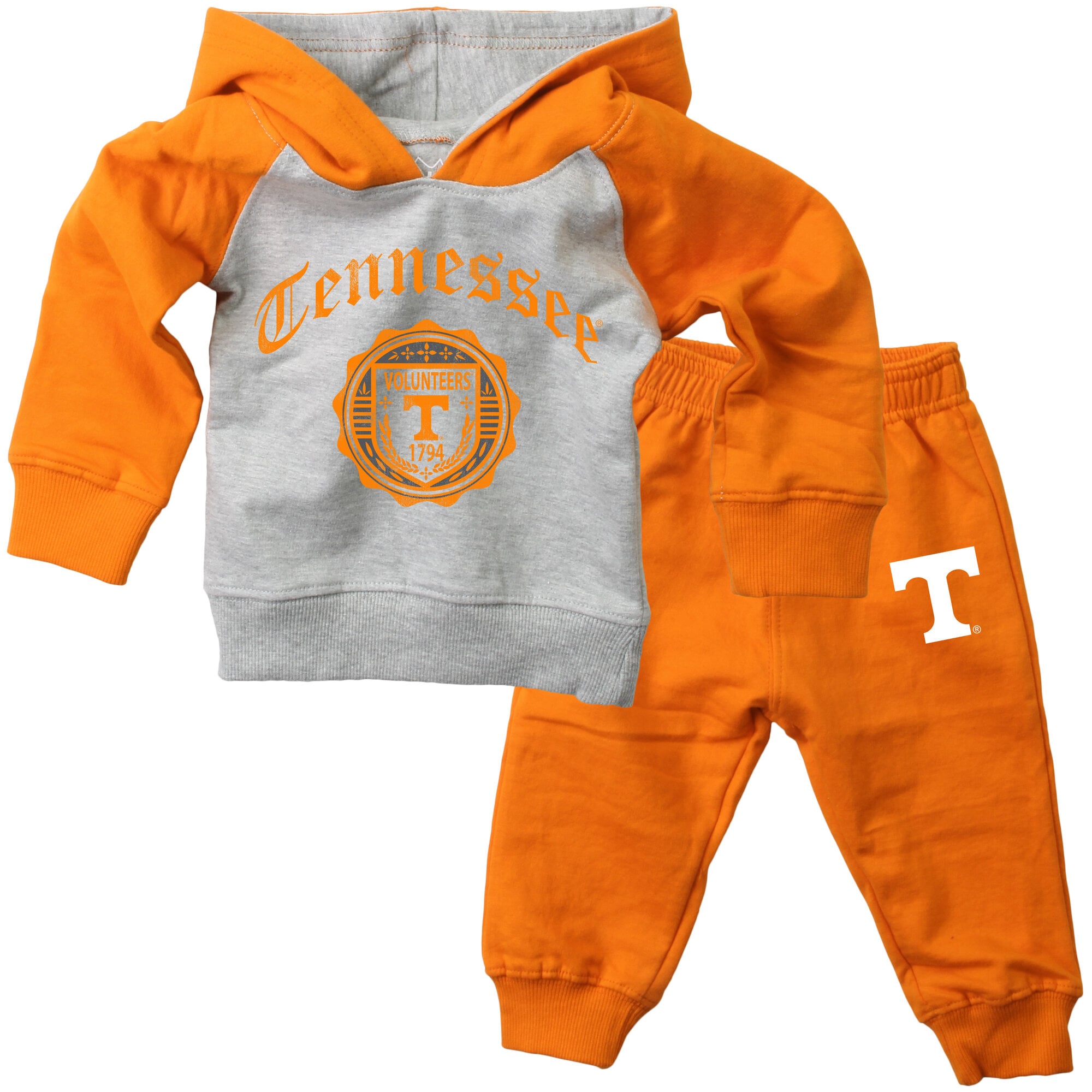 Ensemble sweat à capuche raglan et pantalon de survêtement pour bébé Wes & Willy Tennessee Orange Volunteers