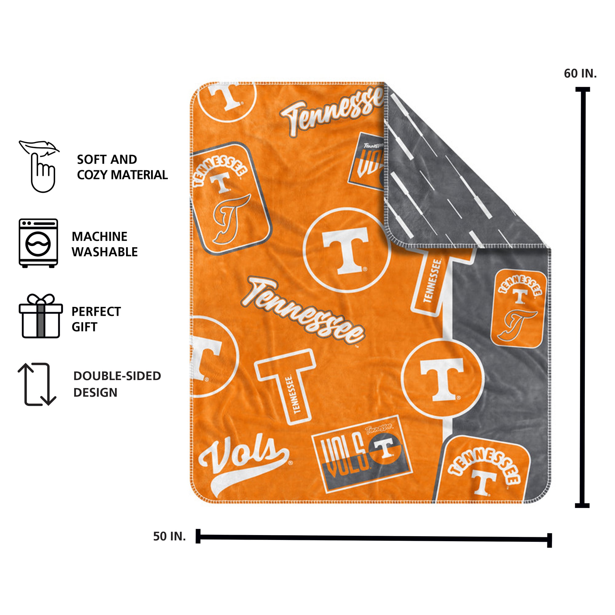 Couverture jetée Dream Weave 50" x 60" avec logo des Tennessee Volunteers