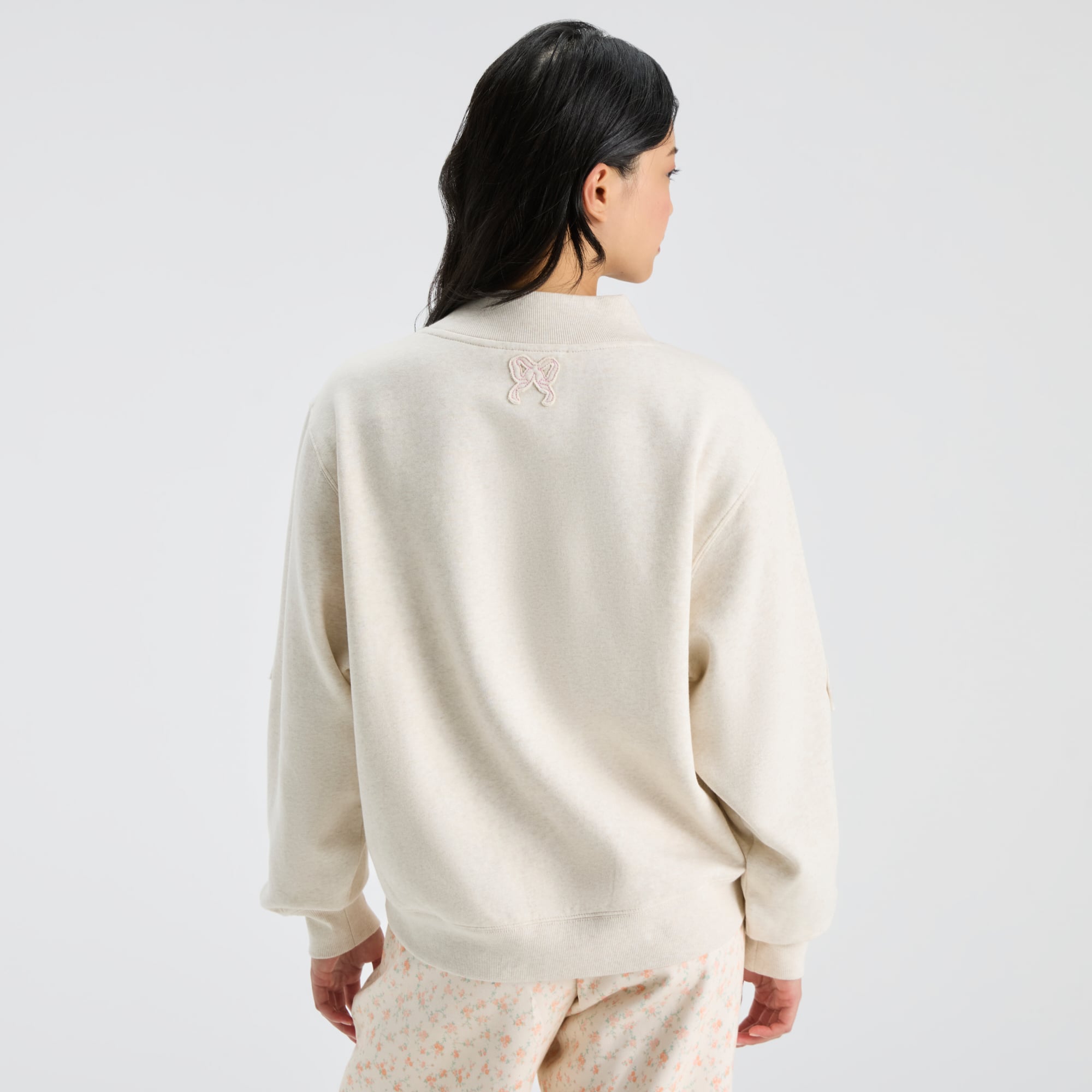 LoveShackFancy Women's Cream Tennessee Volunteers Mockneck Sweatshirt