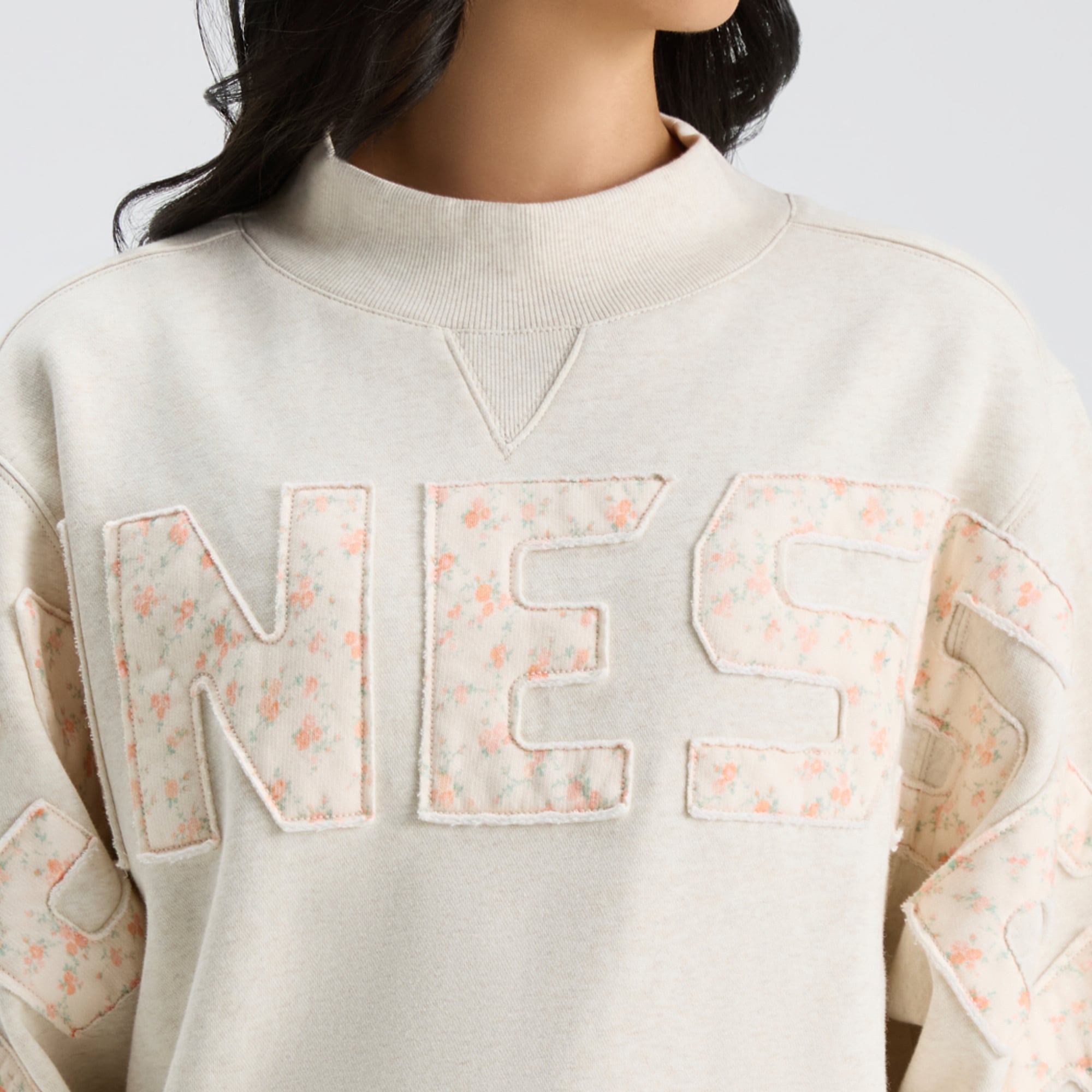 LoveShackFancy Women's Cream Tennessee Volunteers Mockneck Sweatshirt