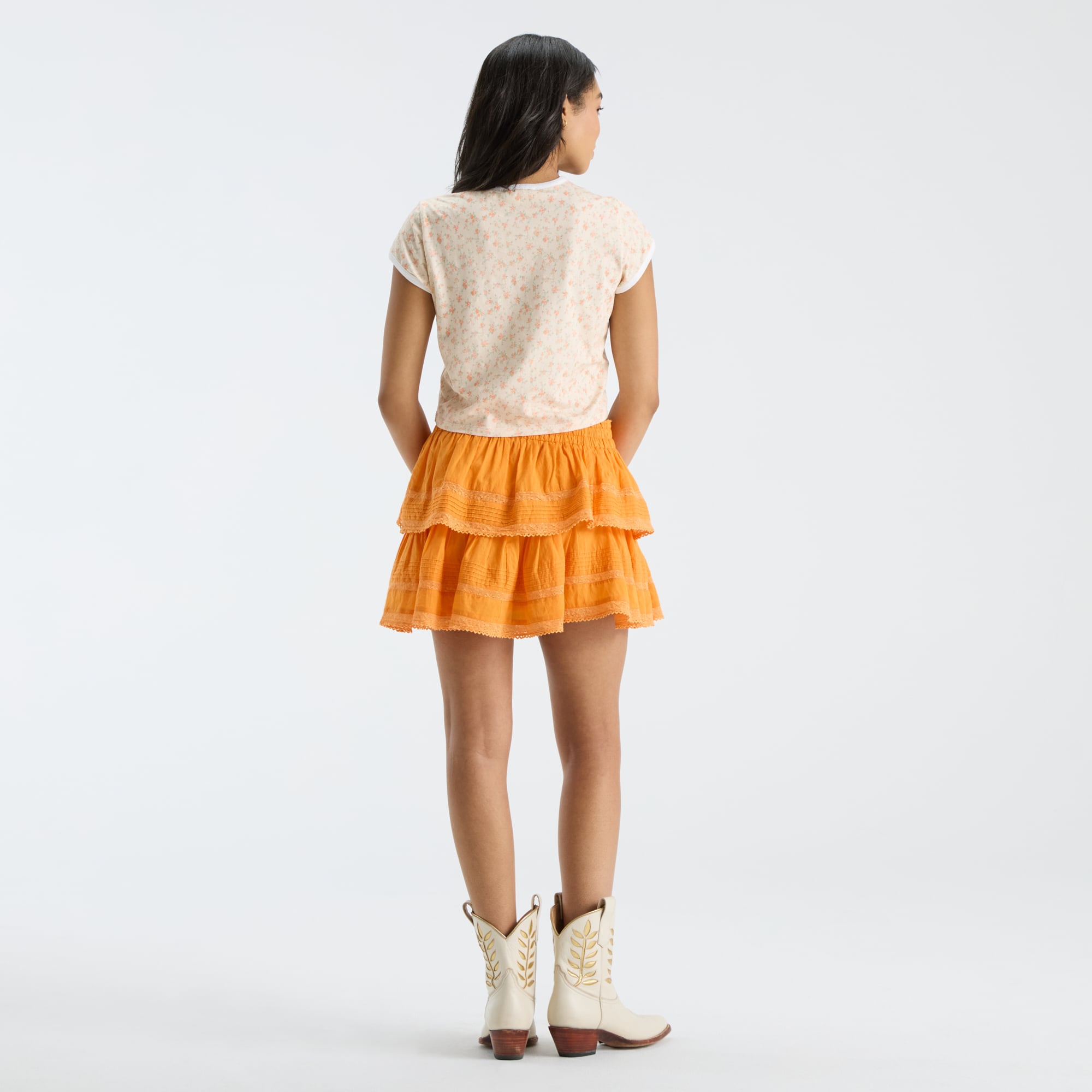 LoveShackFancy Women's Tennessee Orange Volunteers MaryKate Ringer T-Shirt