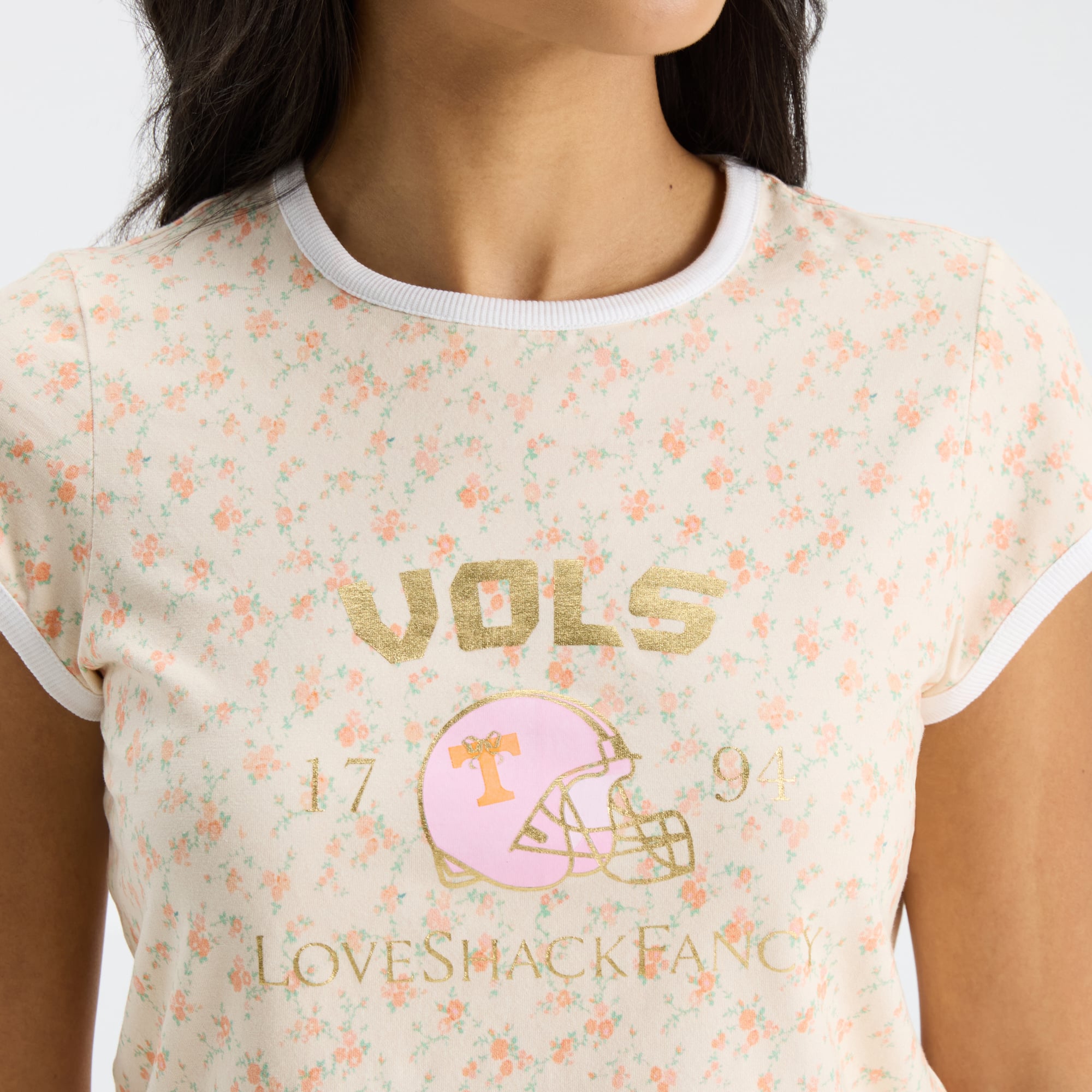 LoveShackFancy Women's Tennessee Orange Volunteers MaryKate Ringer T-Shirt