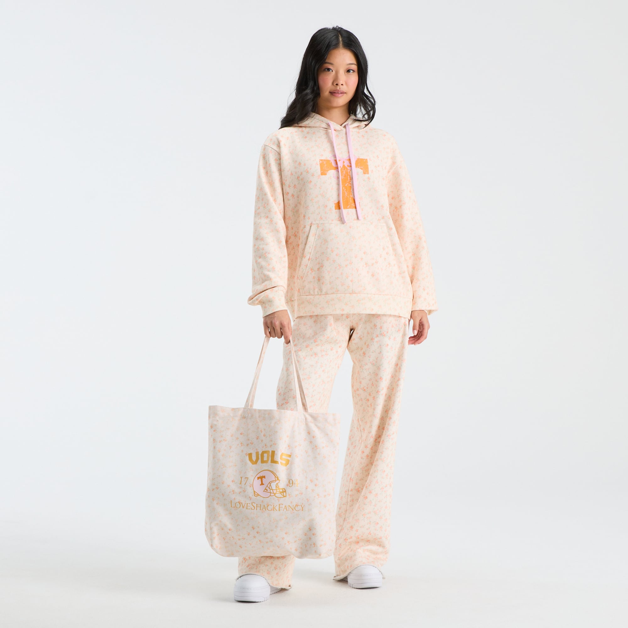 LoveShackFancy Women's White Tennessee Volunteers Canvas Tote Bag