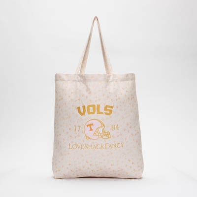 LoveShackFancy Tennessee Volunteers Women's Canvas Tote Bag - White