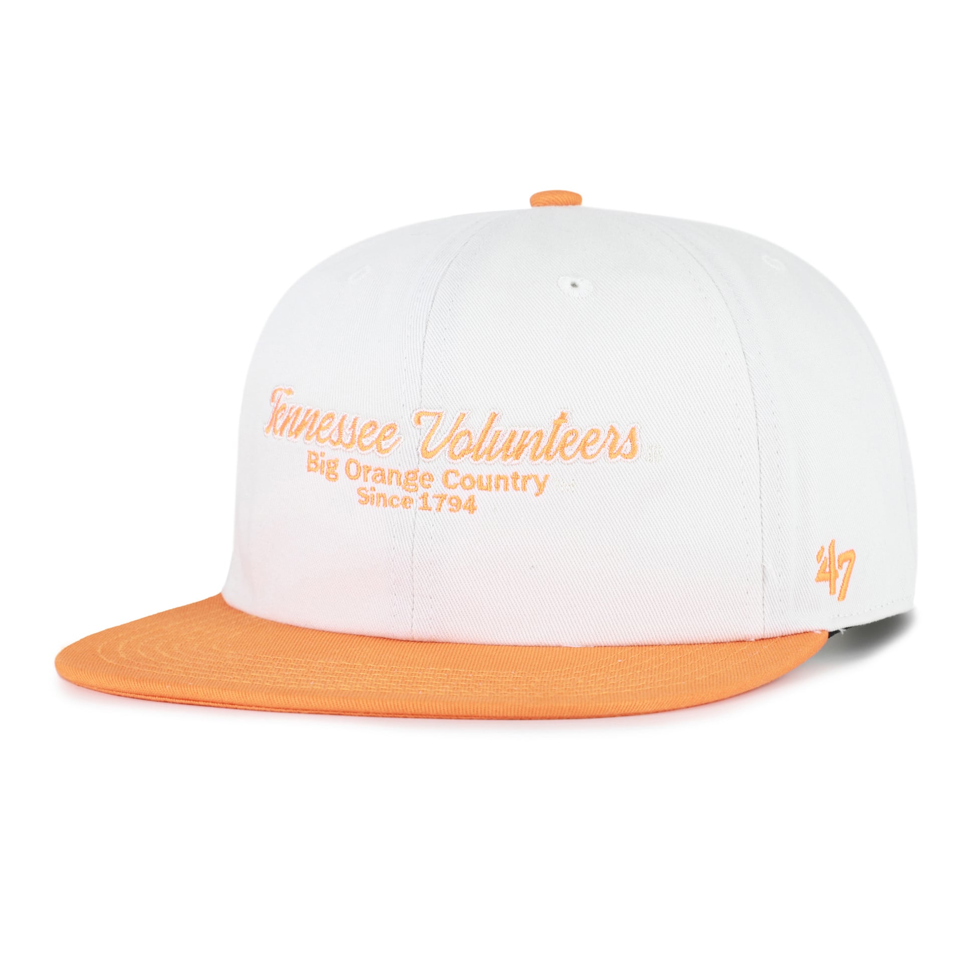 Men's '47 White/Tennessee Orange Tennessee Volunteers Script Stack Relaxed Captain Adjustable Hat