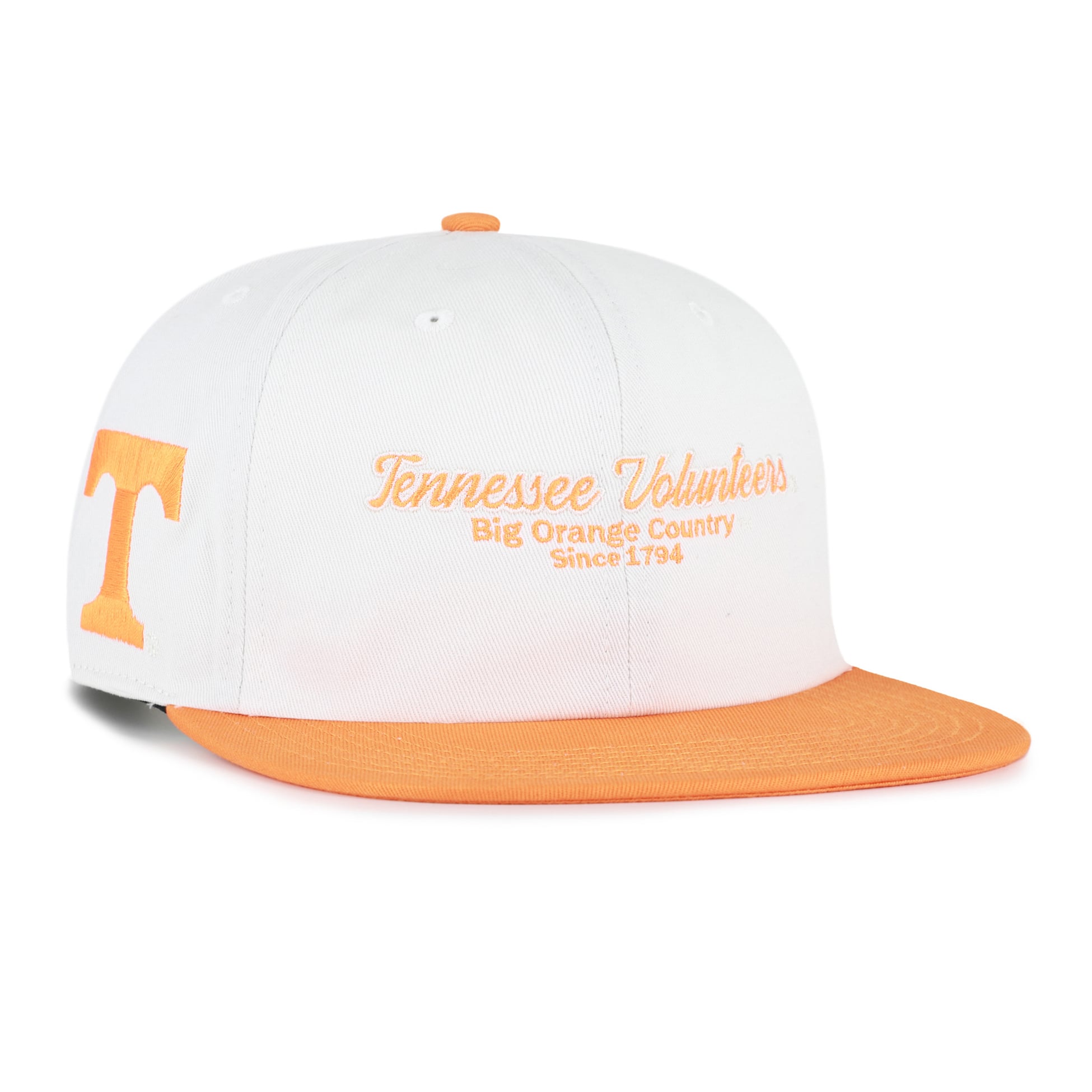 Men's '47 White/Tennessee Orange Tennessee Volunteers Script Stack Relaxed Captain Adjustable Hat