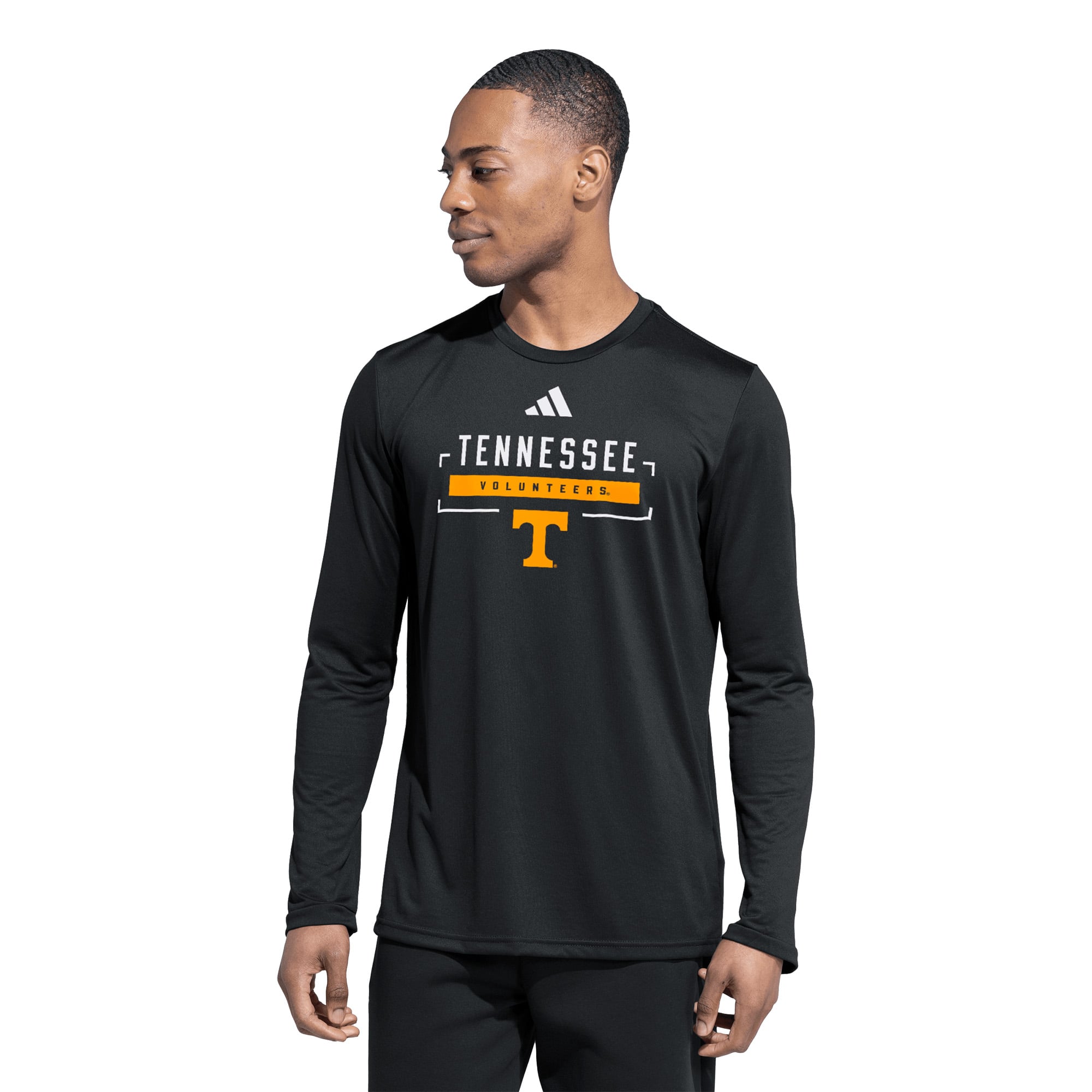 T-shirt à manches longues adidas noir Tennessee Volunteers Basketball Icon Pregame pour homme